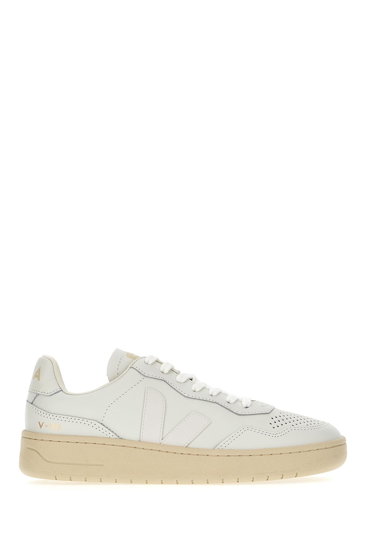 White Leather V-90 Sneakers