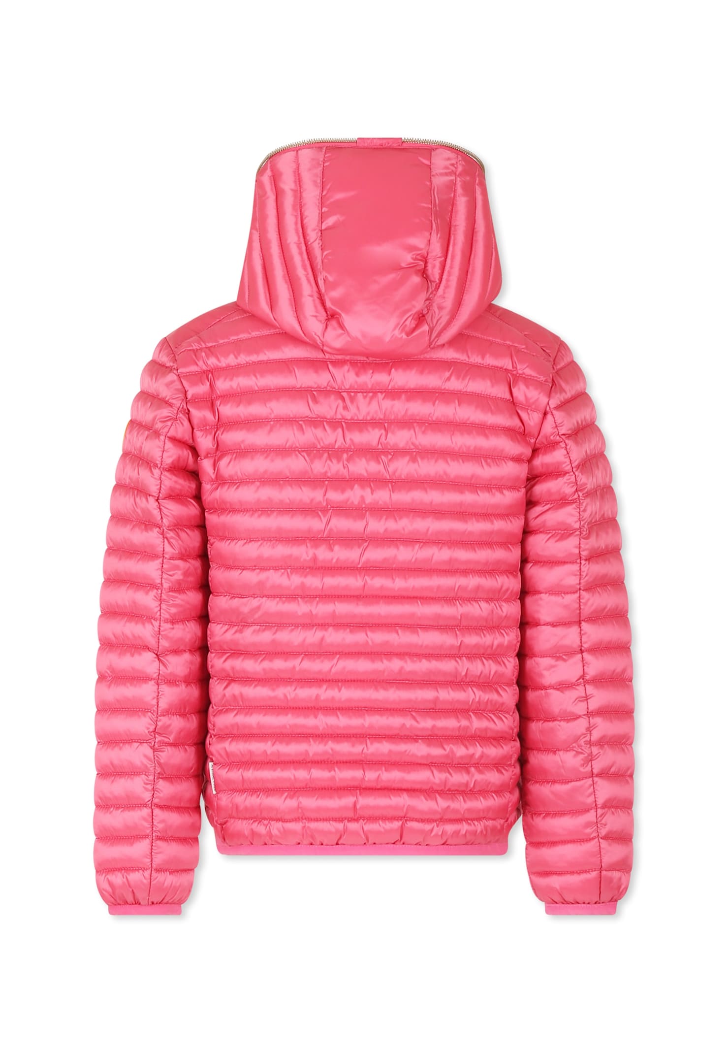 Save The Duck Fuchsia Down Jacket For Girl With Logo