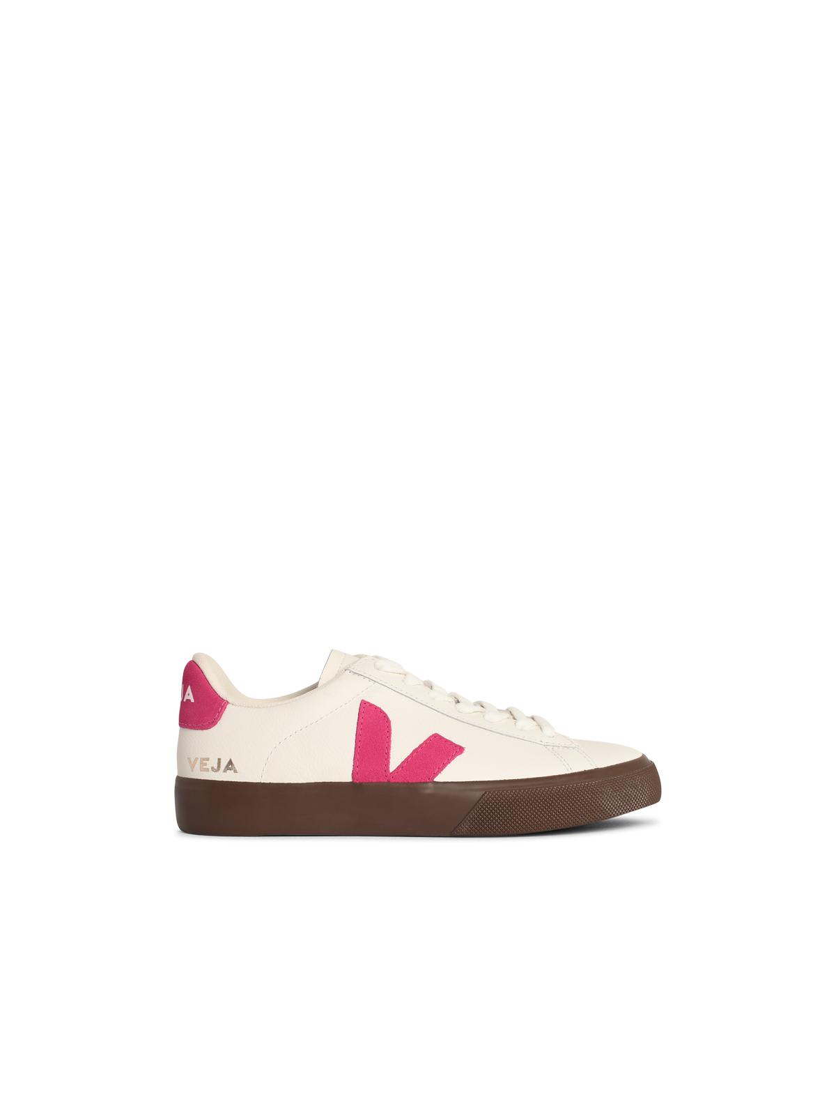 campo White And Fuchsia Leather Sneakers