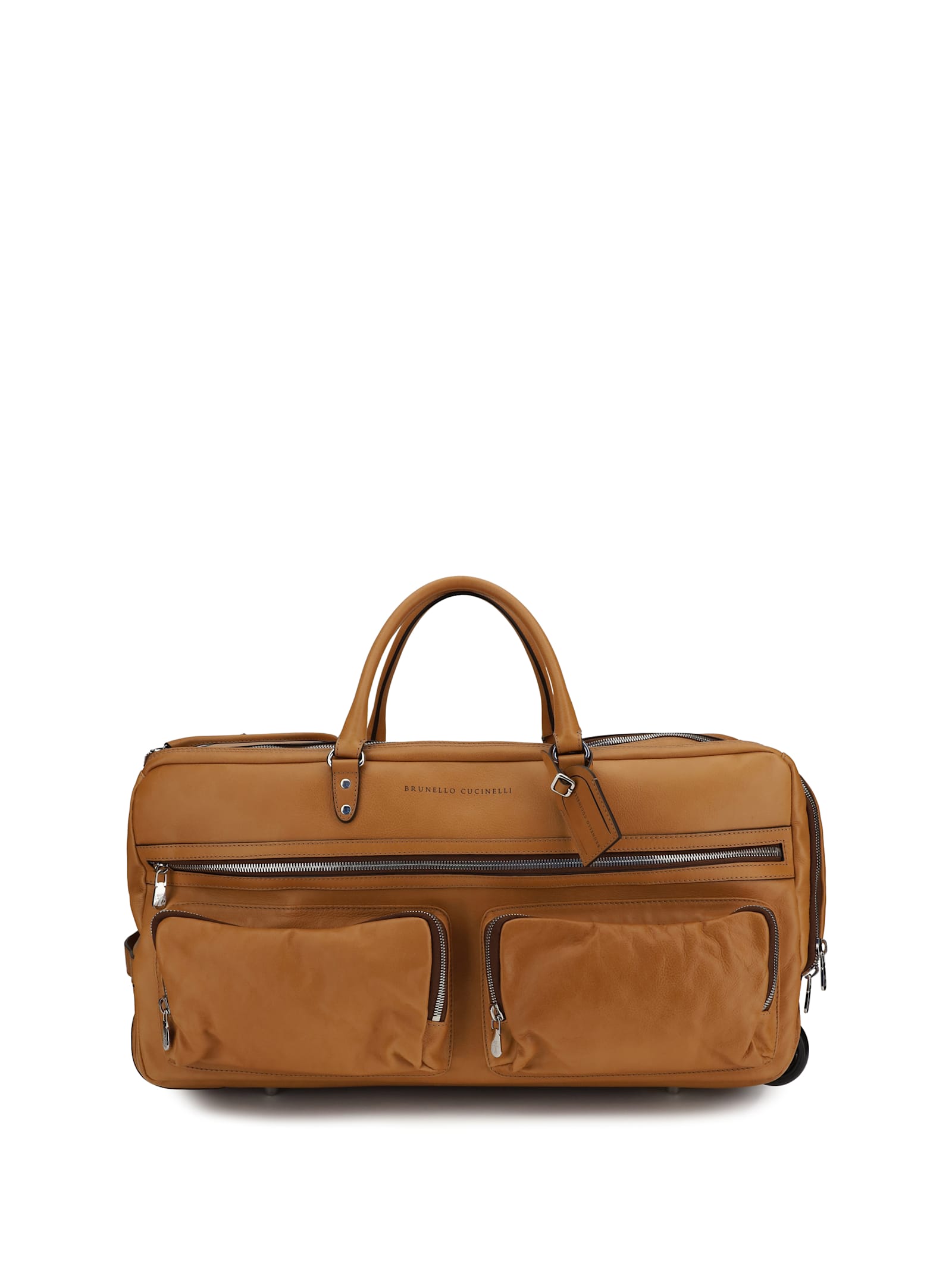 Brunello Cucinelli Leather Trolley Travel Bag