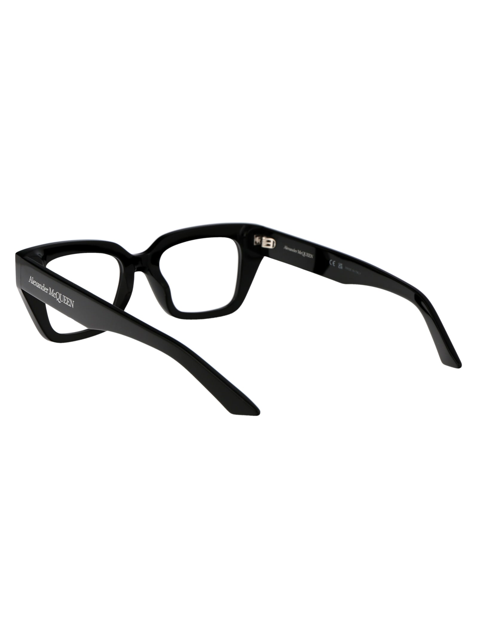 Alexander Mcqueen Am0453o Glasses In 001 Black Black Transparent
