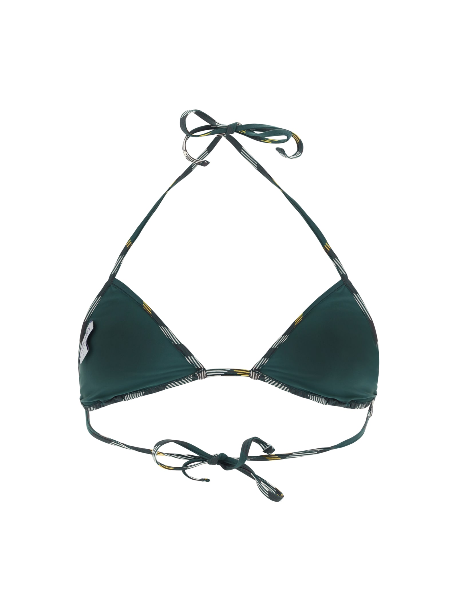 Shop Burberry Swimsuit Top In Green