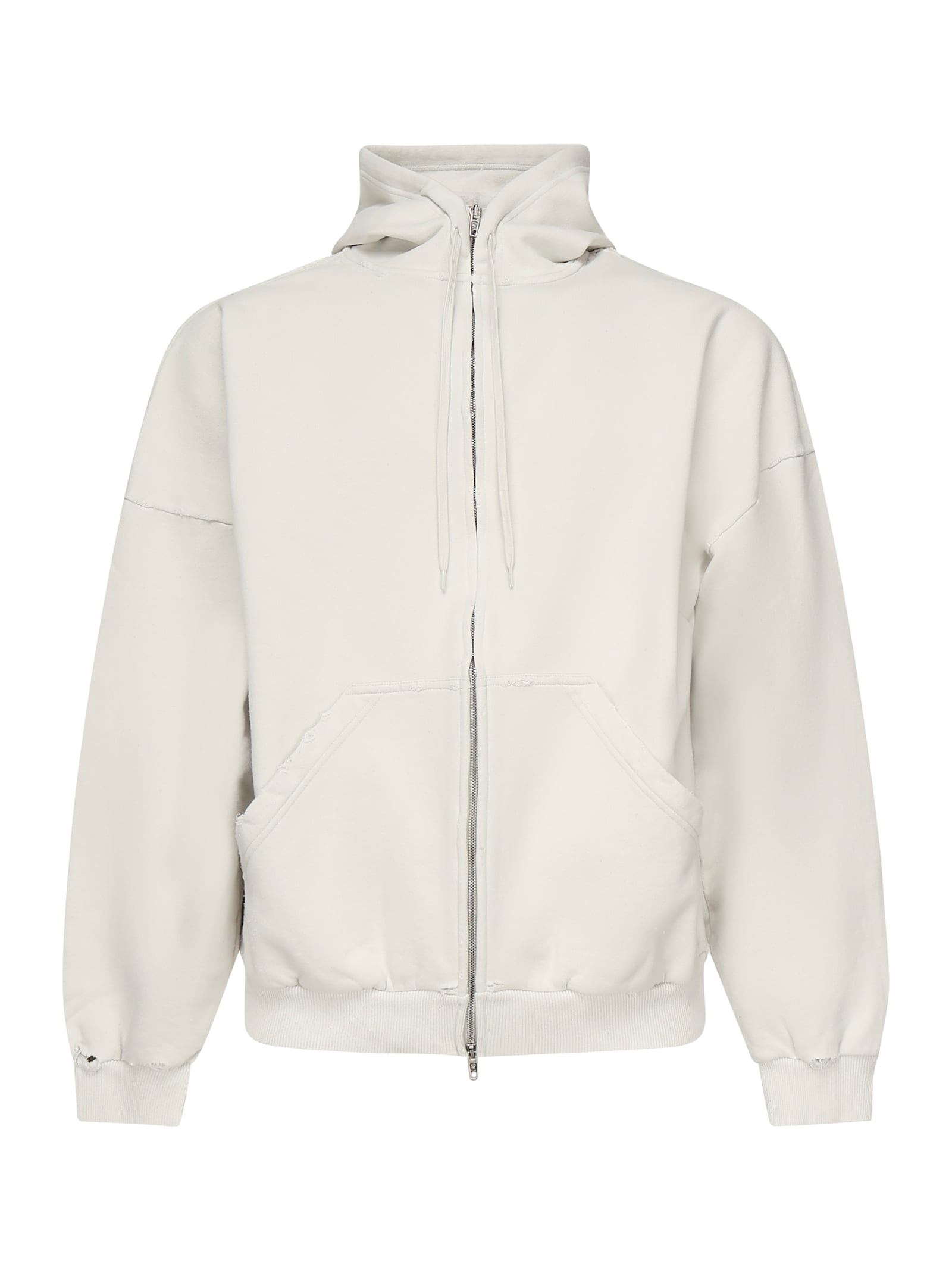 Balenciaga Hoodie With Zip Security Tape In Gray