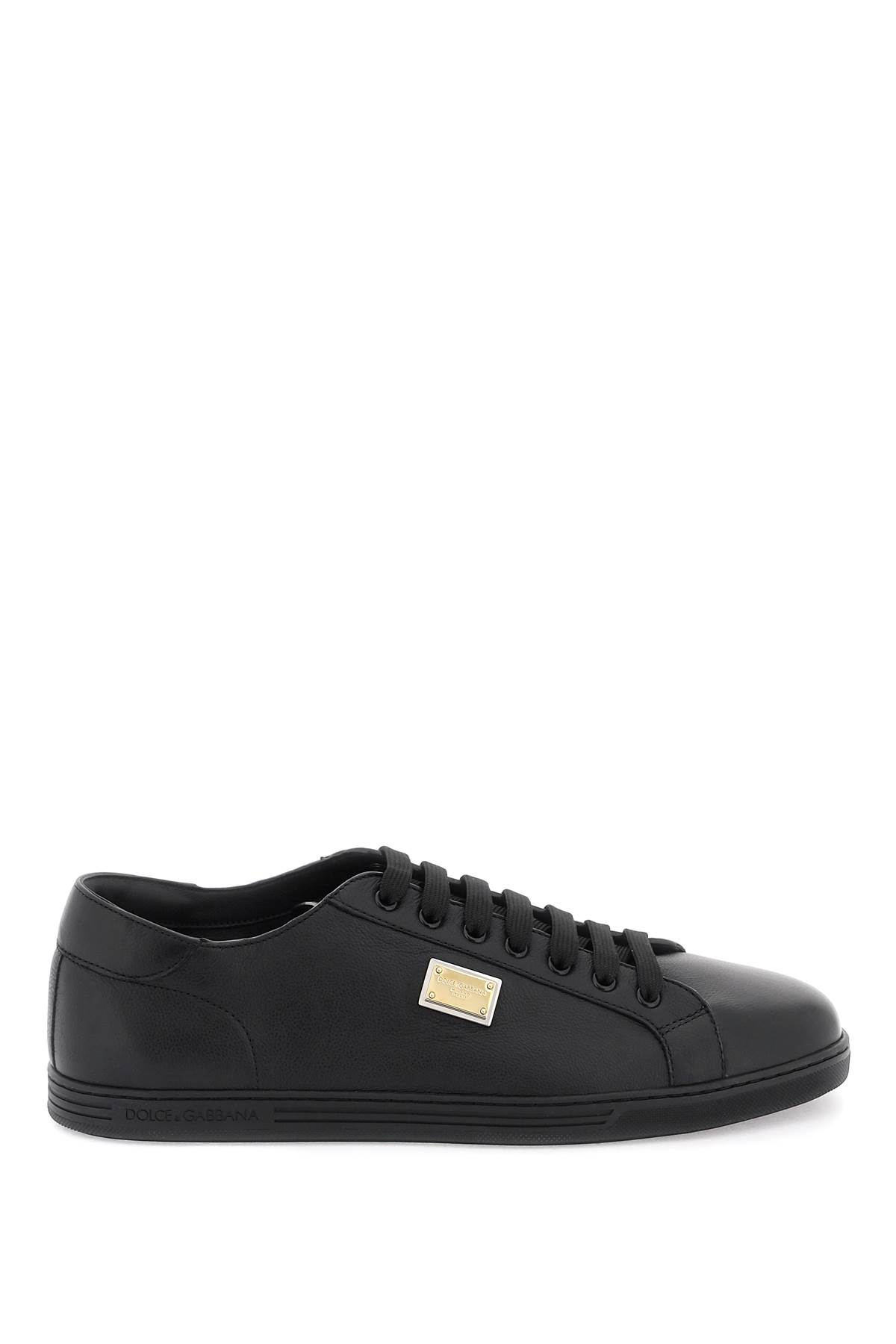 Shop Dolce & Gabbana Leather Saint Tropez Sneakers In Black