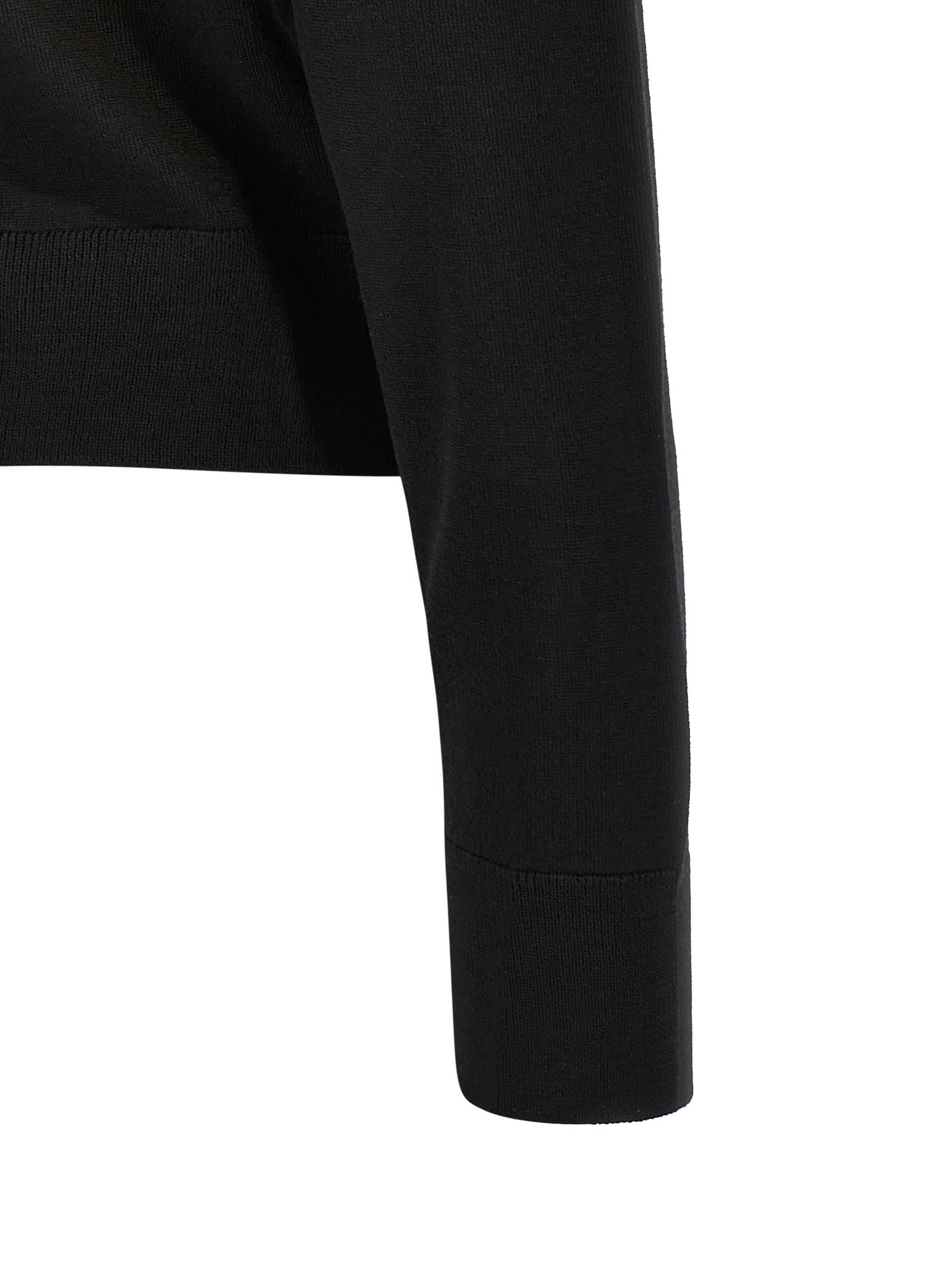 Shop Maison Kitsuné Baby Fox Cardigan In Black