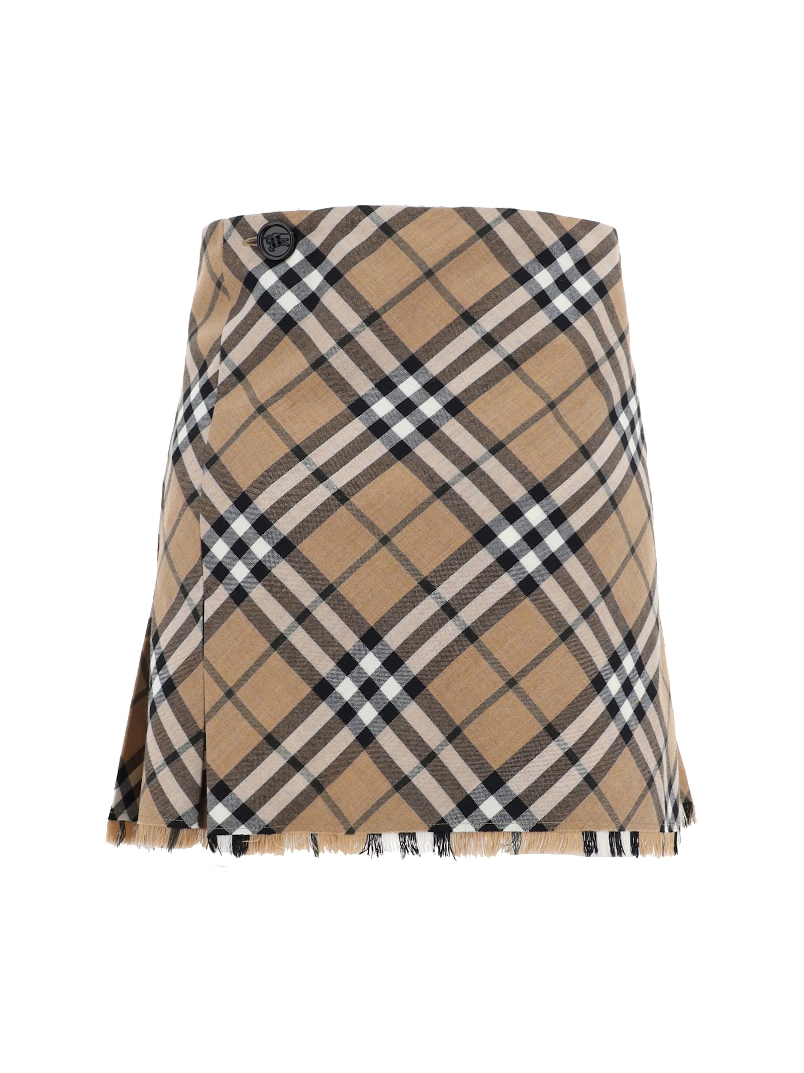 Shop Burberry Mini Skirt In Linden Ip Check