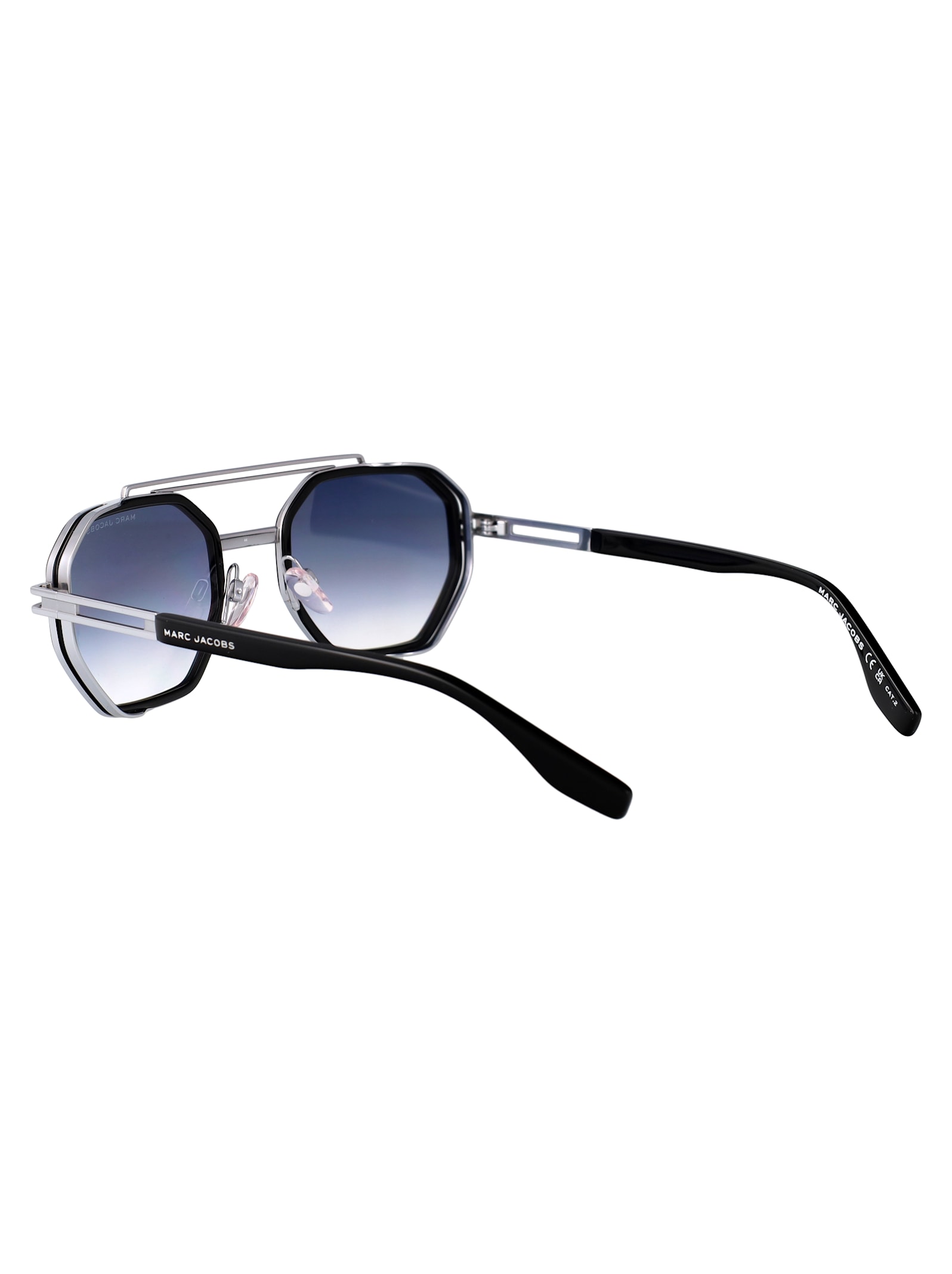 Marc Jacobs Palladium Black Titanium Sunglasses In Black