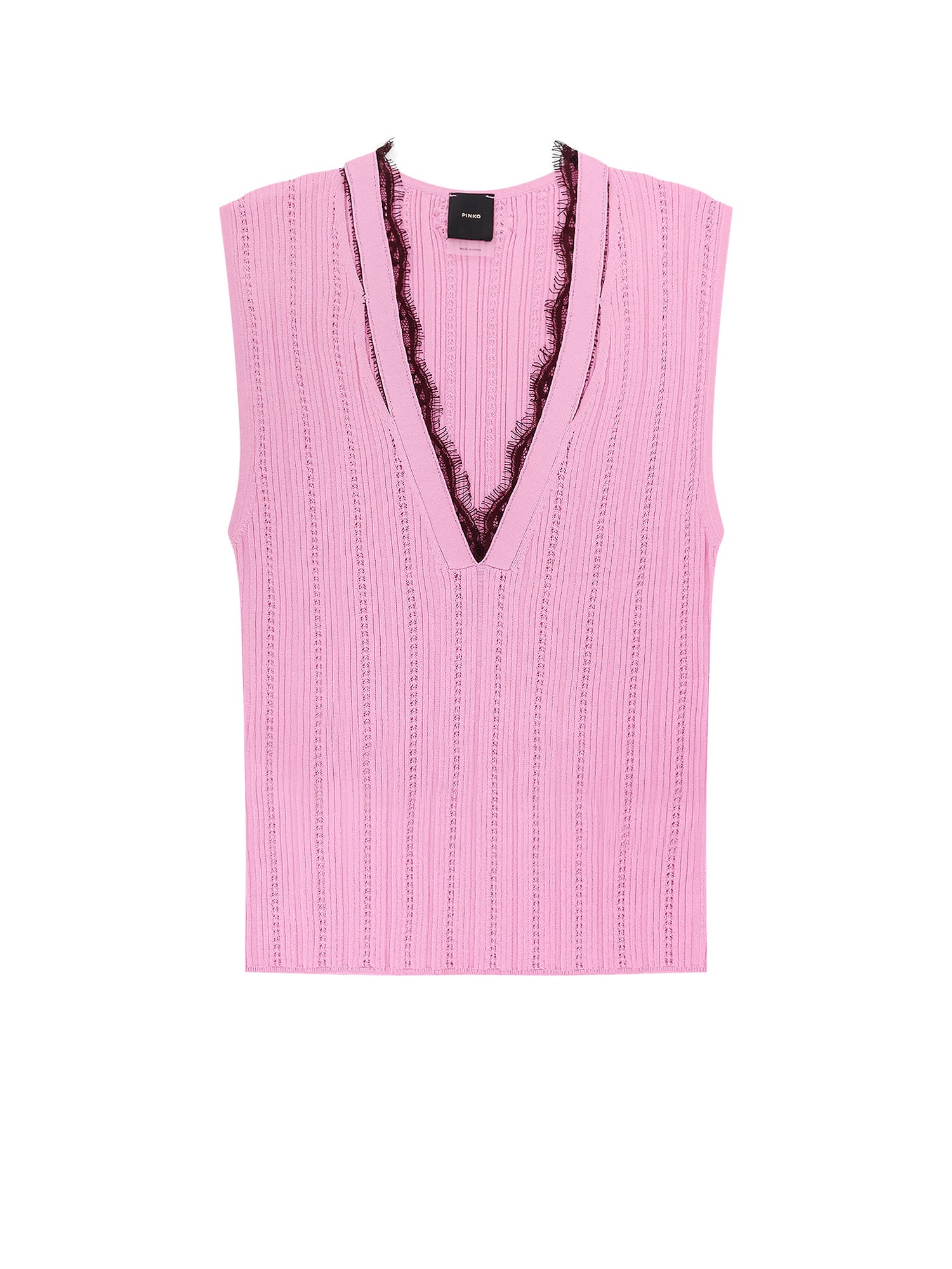 Shop Pinko Montanaia Sleeveless Ribbed Viscose Blend Sweater