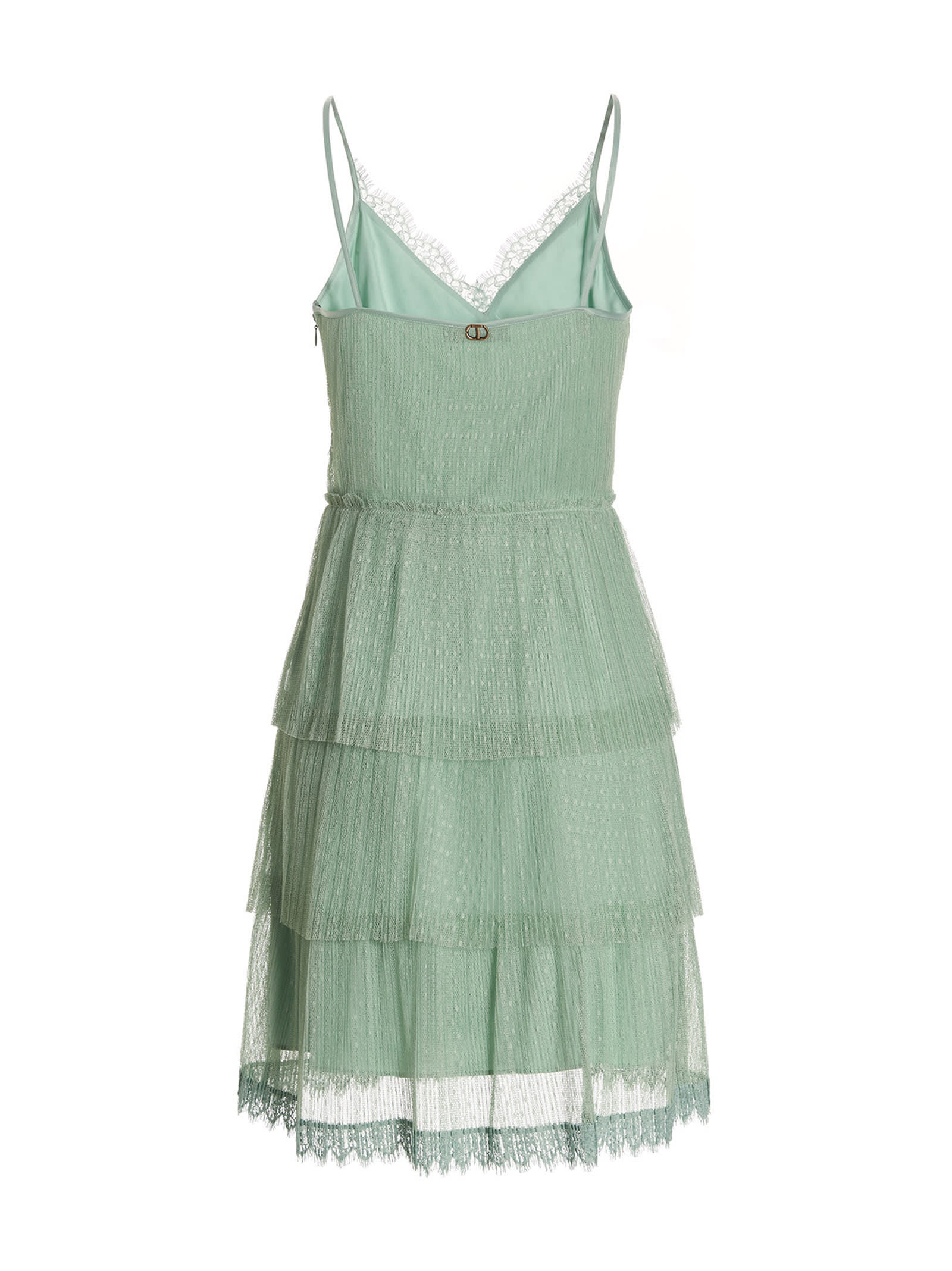 Shop Twinset Lace Dress In Mint