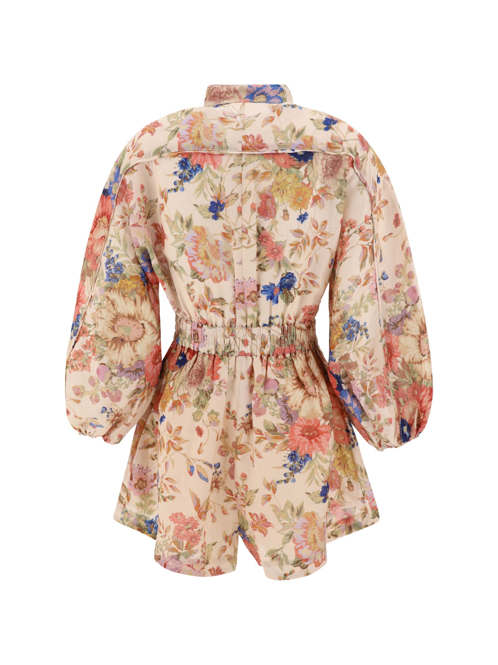 Shop Zimmermann August Jumpsuit Dress In Cream Floral