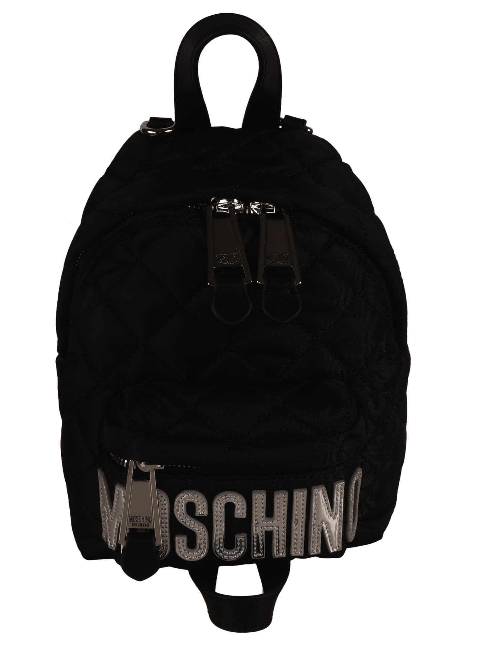 Moschino Quilted Logo Patch Backpack