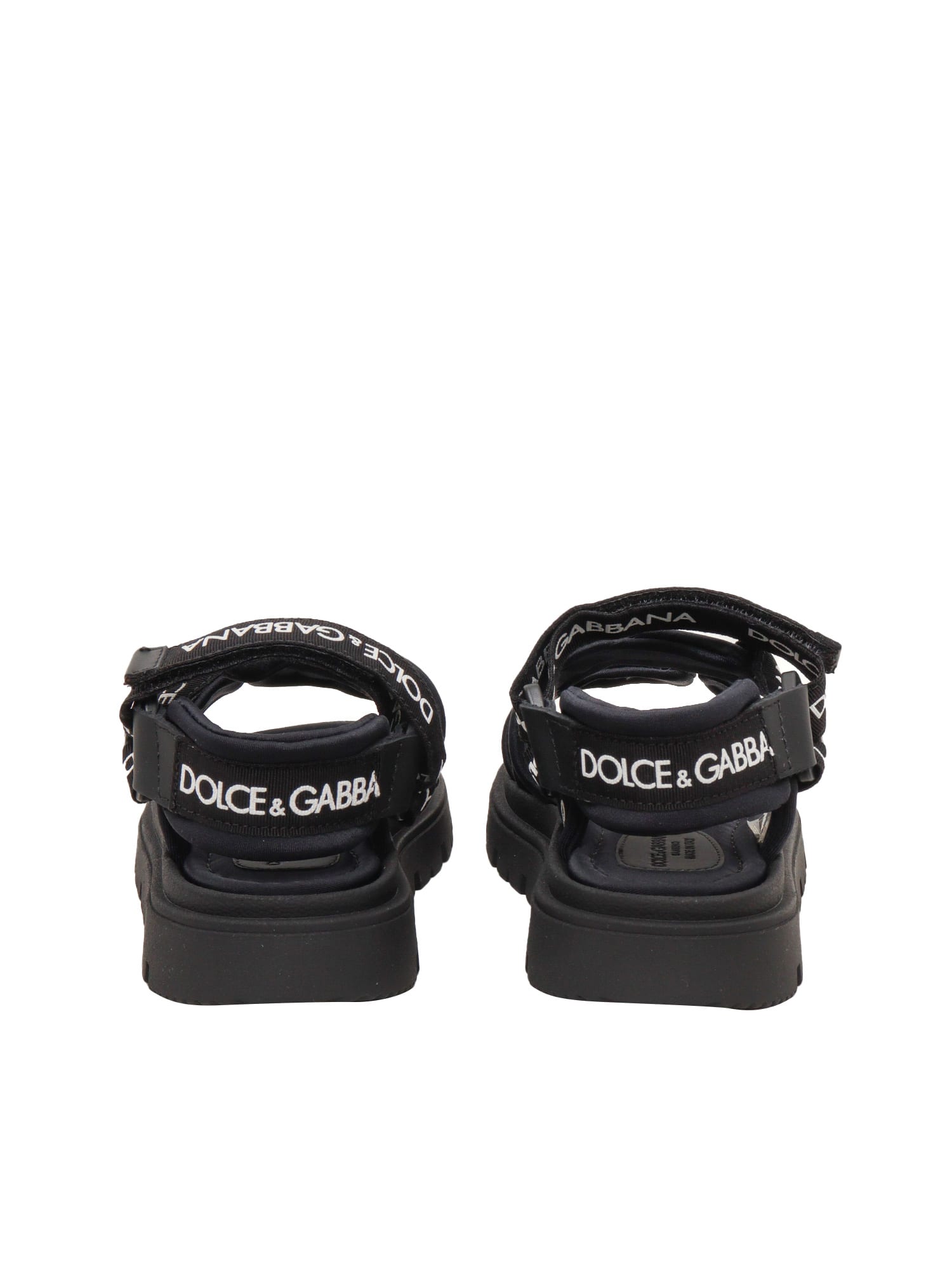 Shop Dolce & Gabbana D&g Sandals With Straps In Black