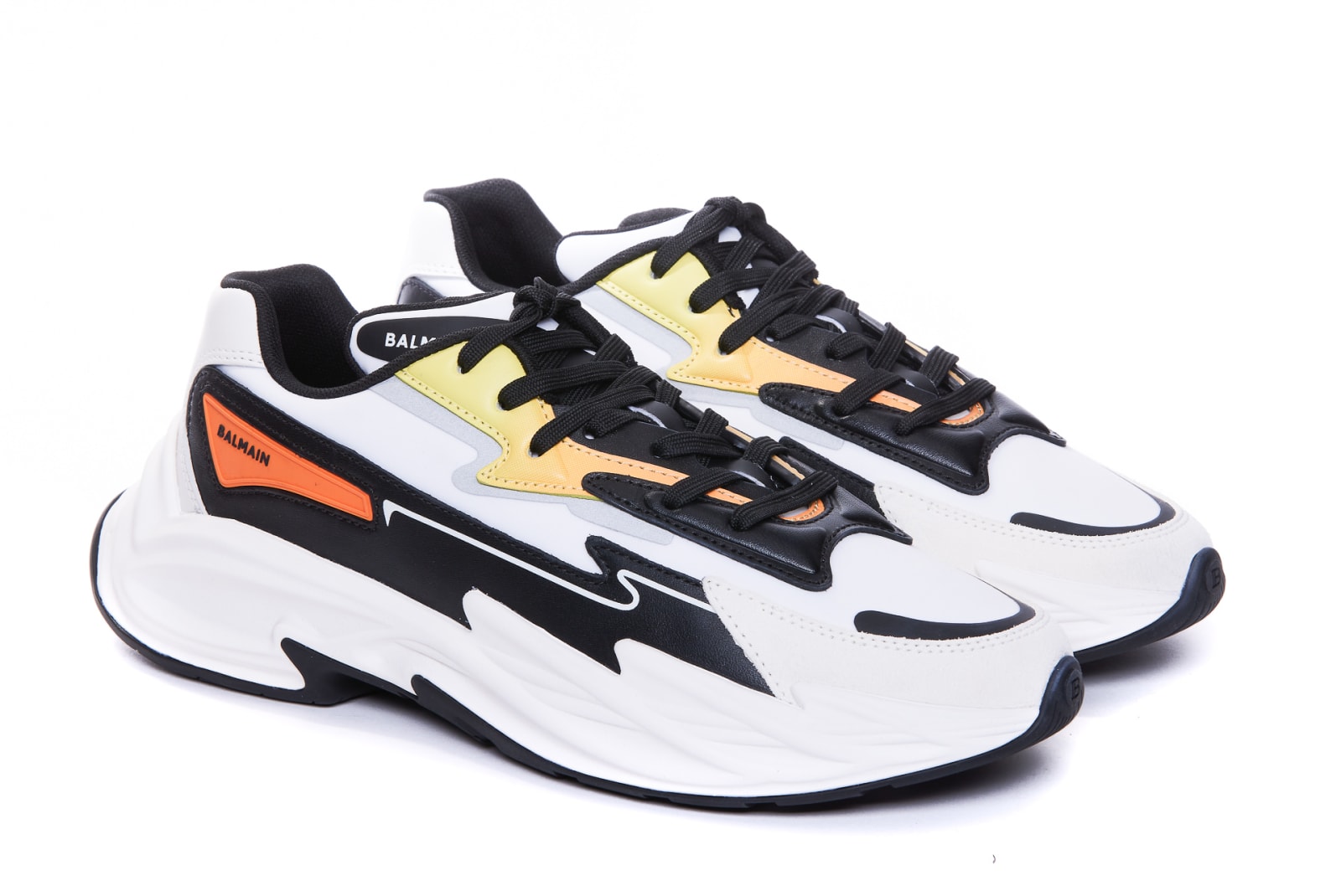 Shop Balmain Run Row Sneakers In Multicolour