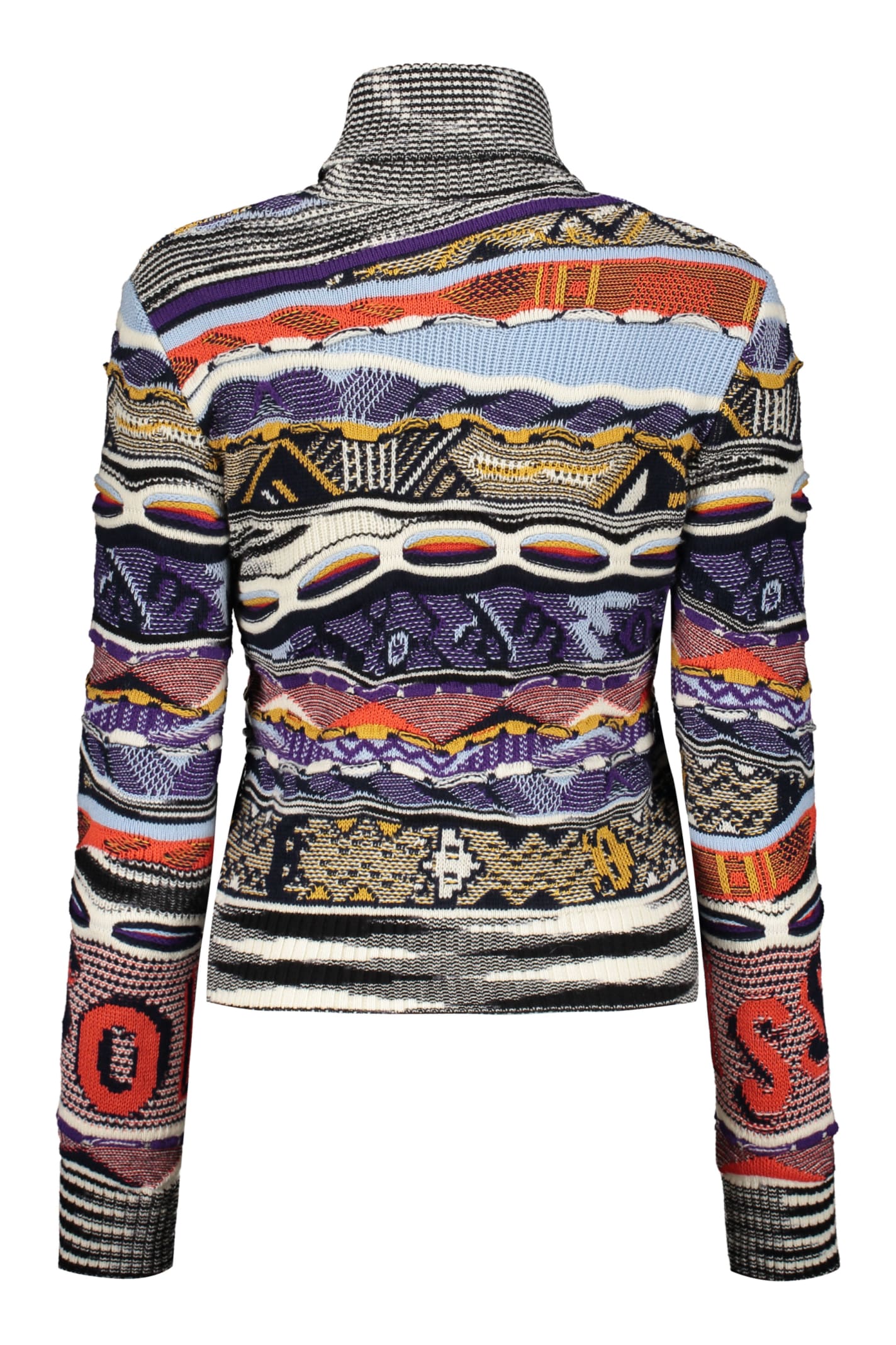 Shop Missoni Wool Blend Turtleneck Sweater In Multicolor