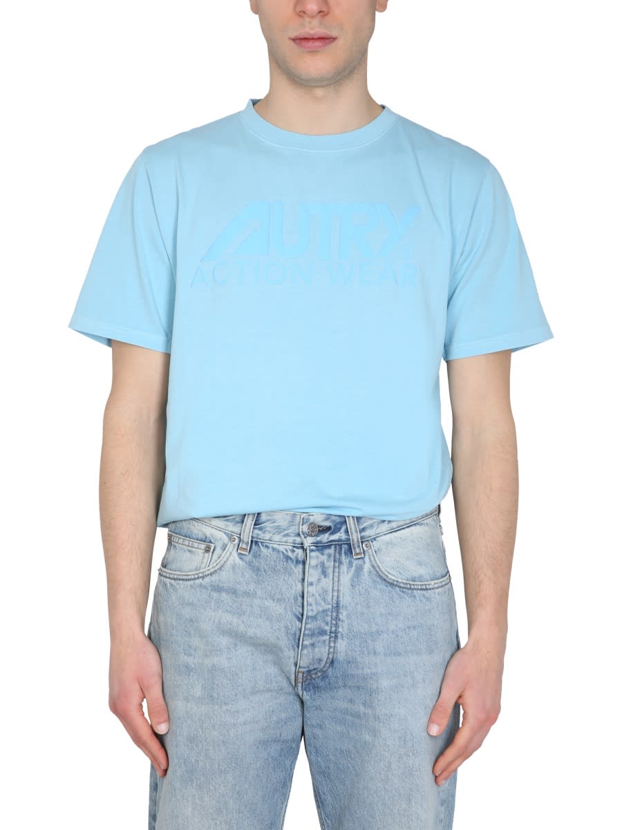 Shop Autry Sunburnt T-shirt In Azure