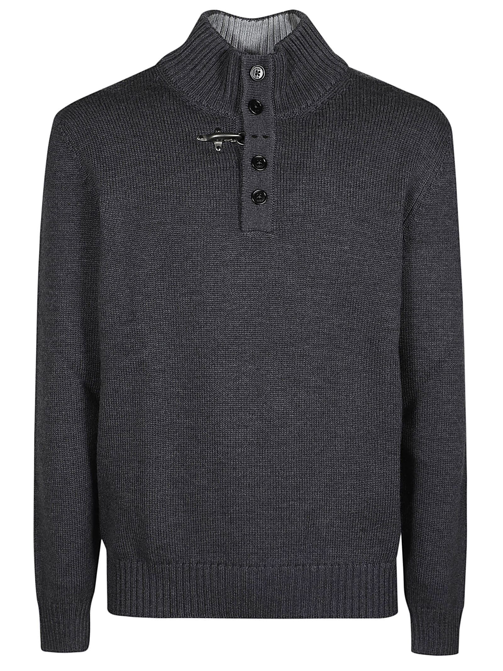 Shop Fay Dark Grey Virgin Wool Jumper