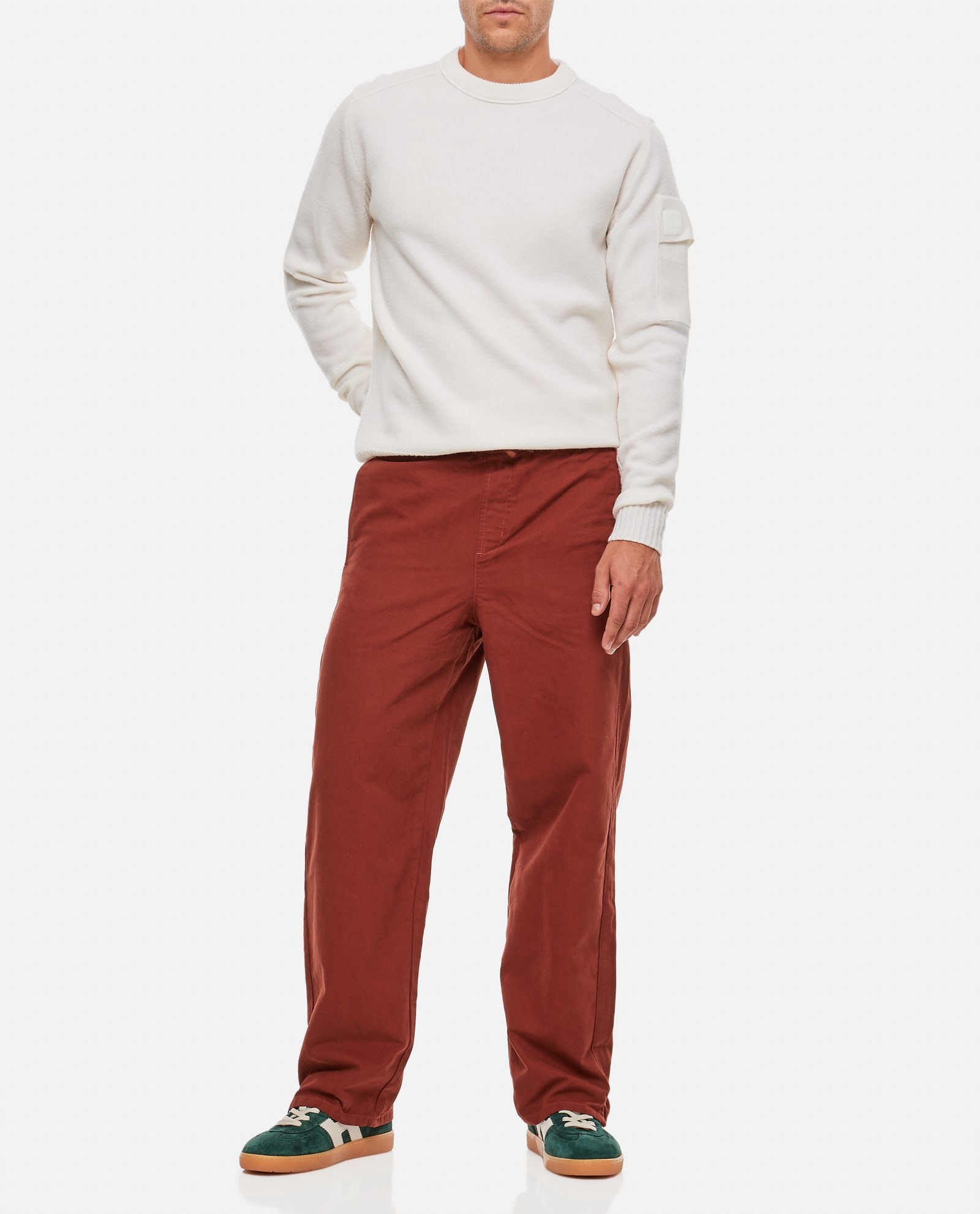 Shop Apc Vincent Trousers In Eaf Brick Red