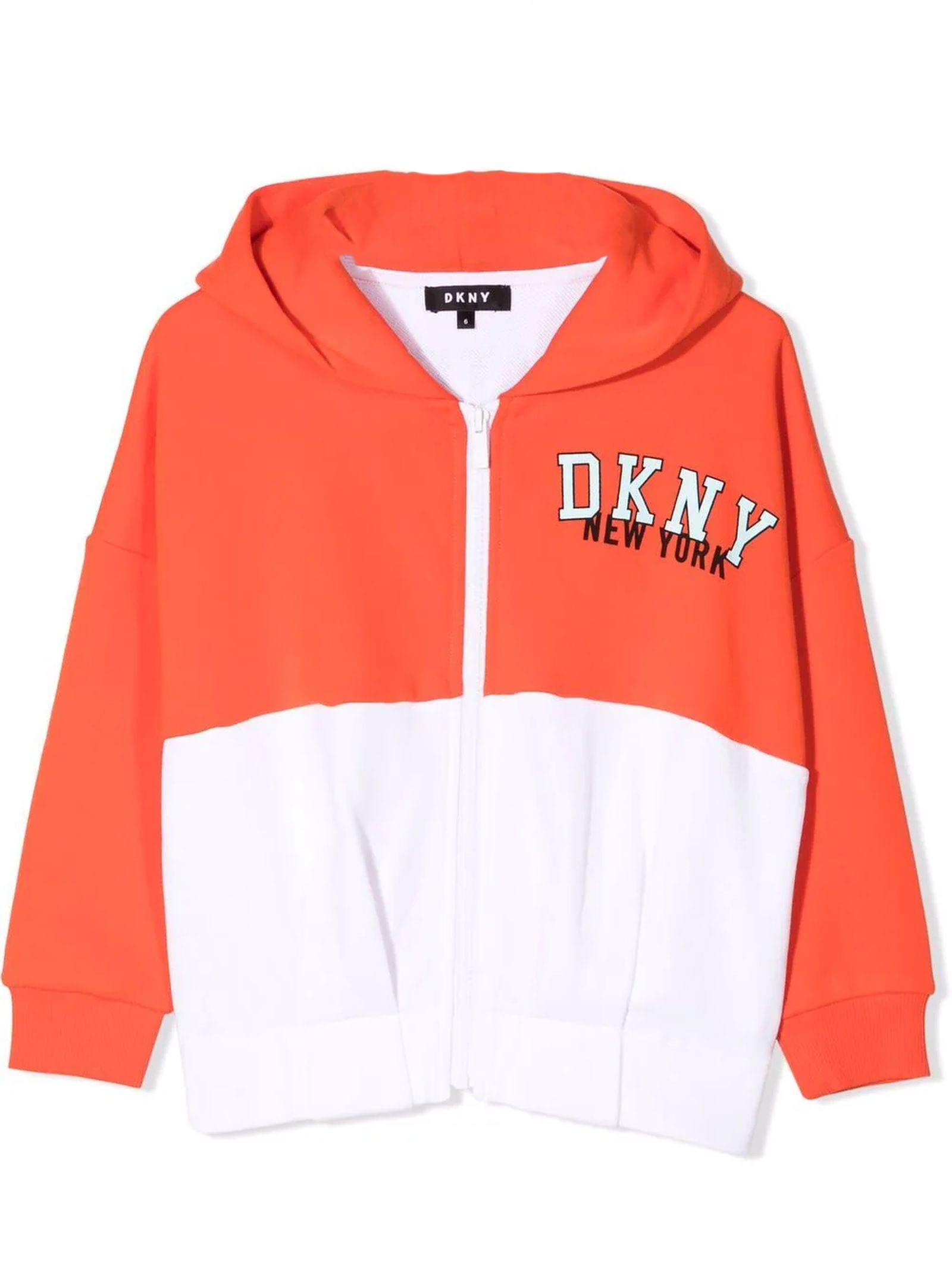 DKNY Orange Cotton Hoodie