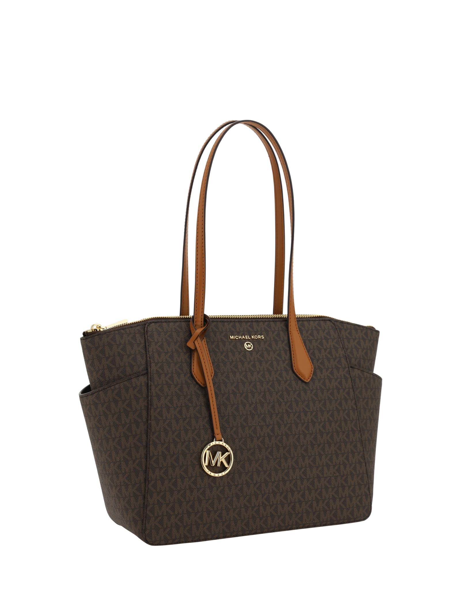 Shop Michael Michael Kors Marilyn Medium Shoulder Bag In Brown