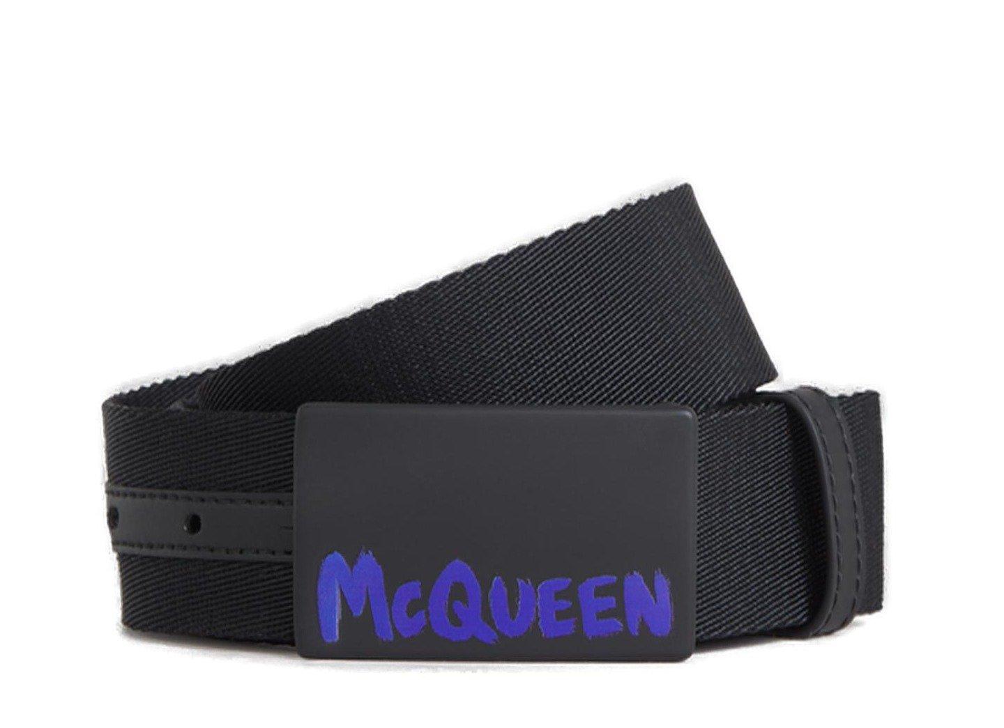 Alexander McQueen Graffiti Logo Printed Belt