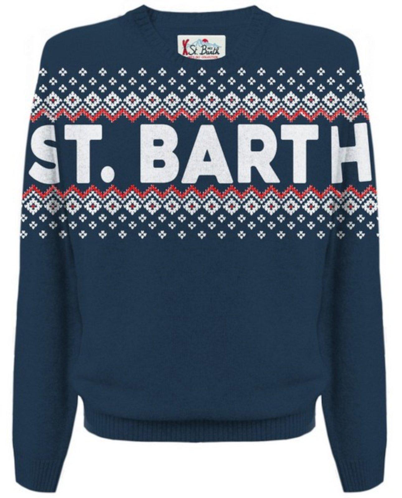 Mc2 Saint Barth Crewneck Long-sleeved Jumper In Blu