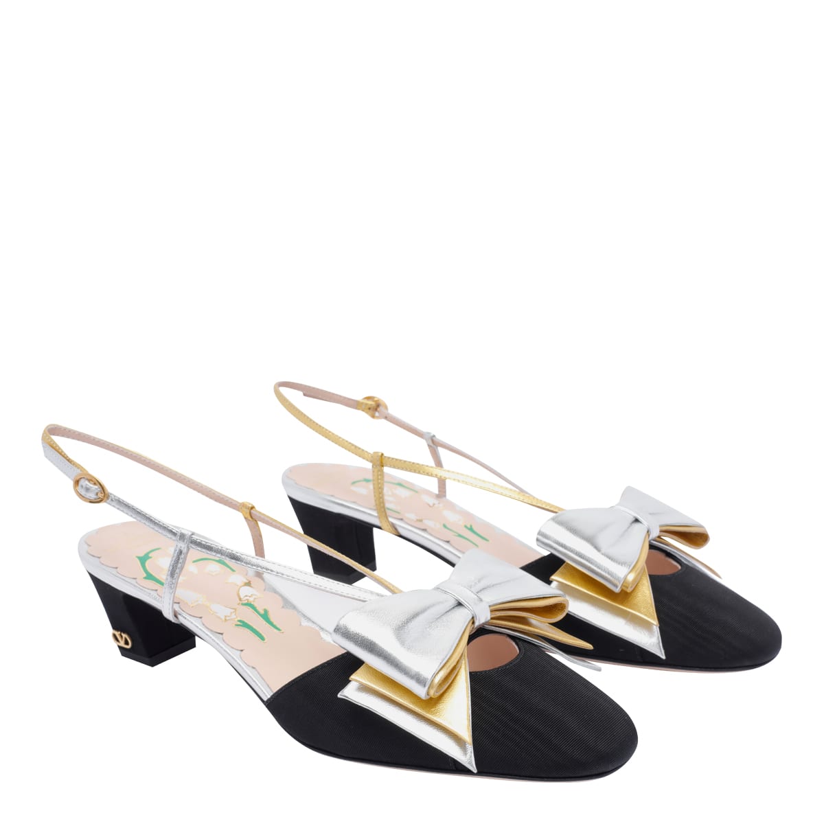 Valentino Bowow T. 45 Mid Heel Pumps In Black