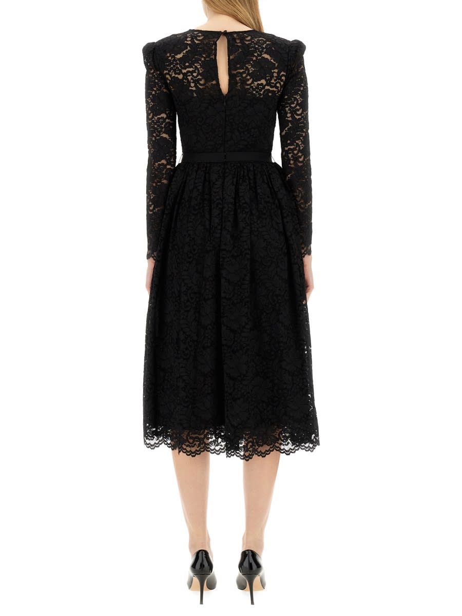 Shop Self-portrait Longuette Dress In Black
