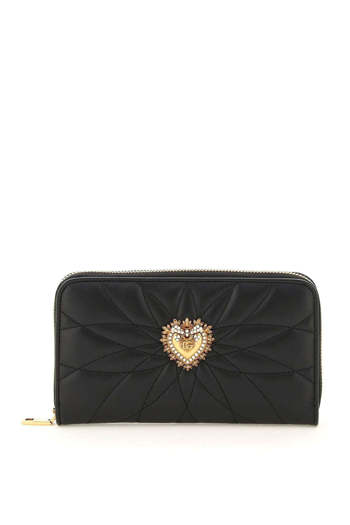 Shop Dolce & Gabbana Devotion Zip-around Wallet In Nero