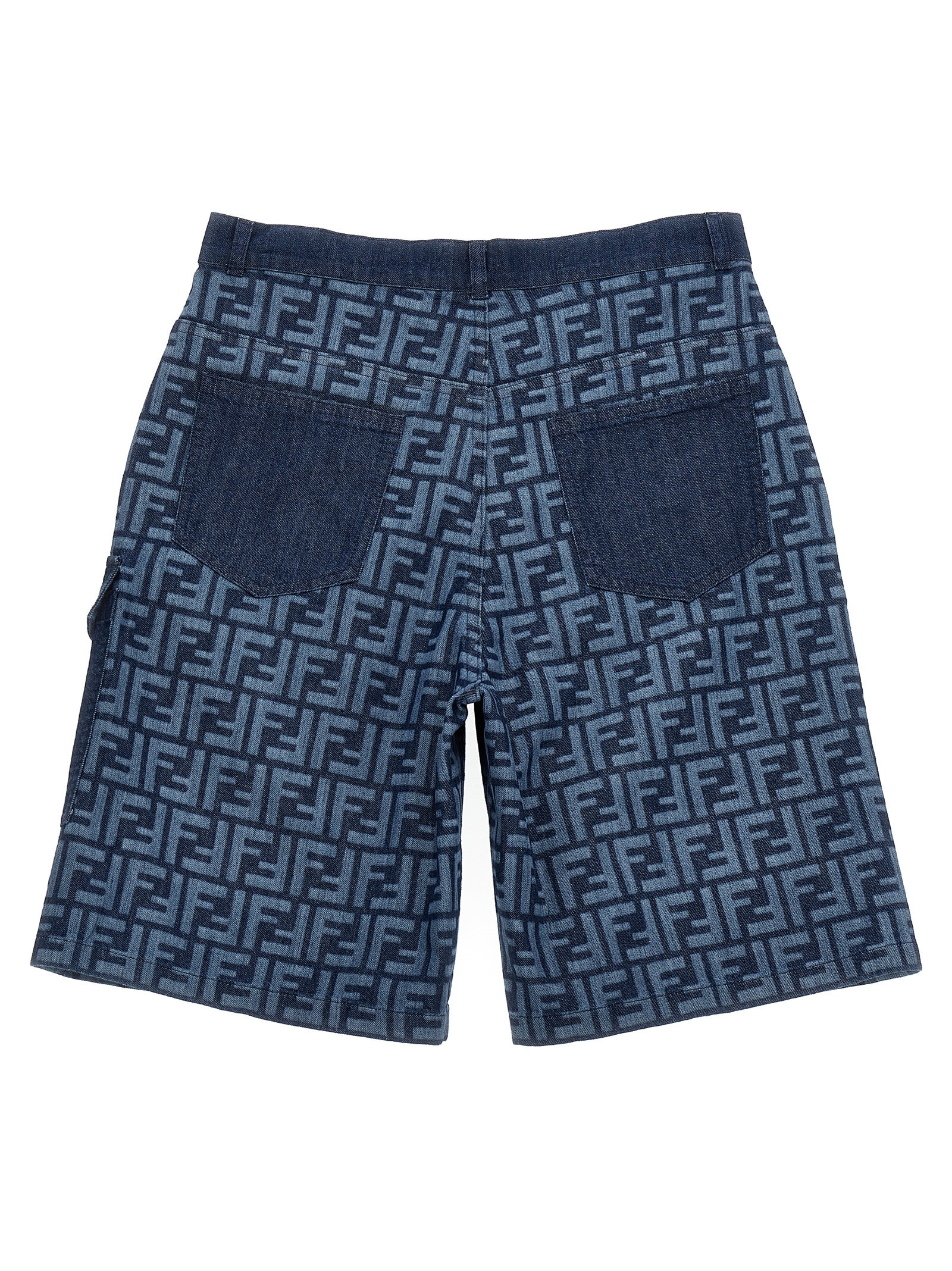 Shop Fendi Ff Bermuda Shorts In Blue