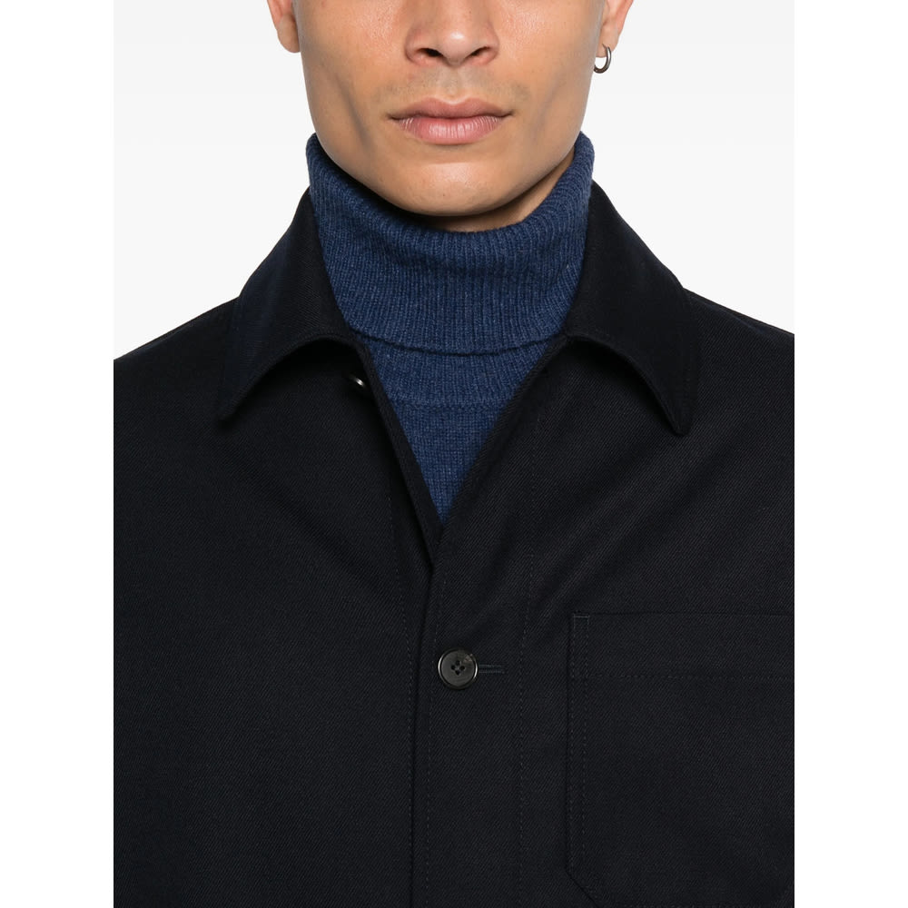 Incotex Pocketed Collared Jacket Front Pockets In Black