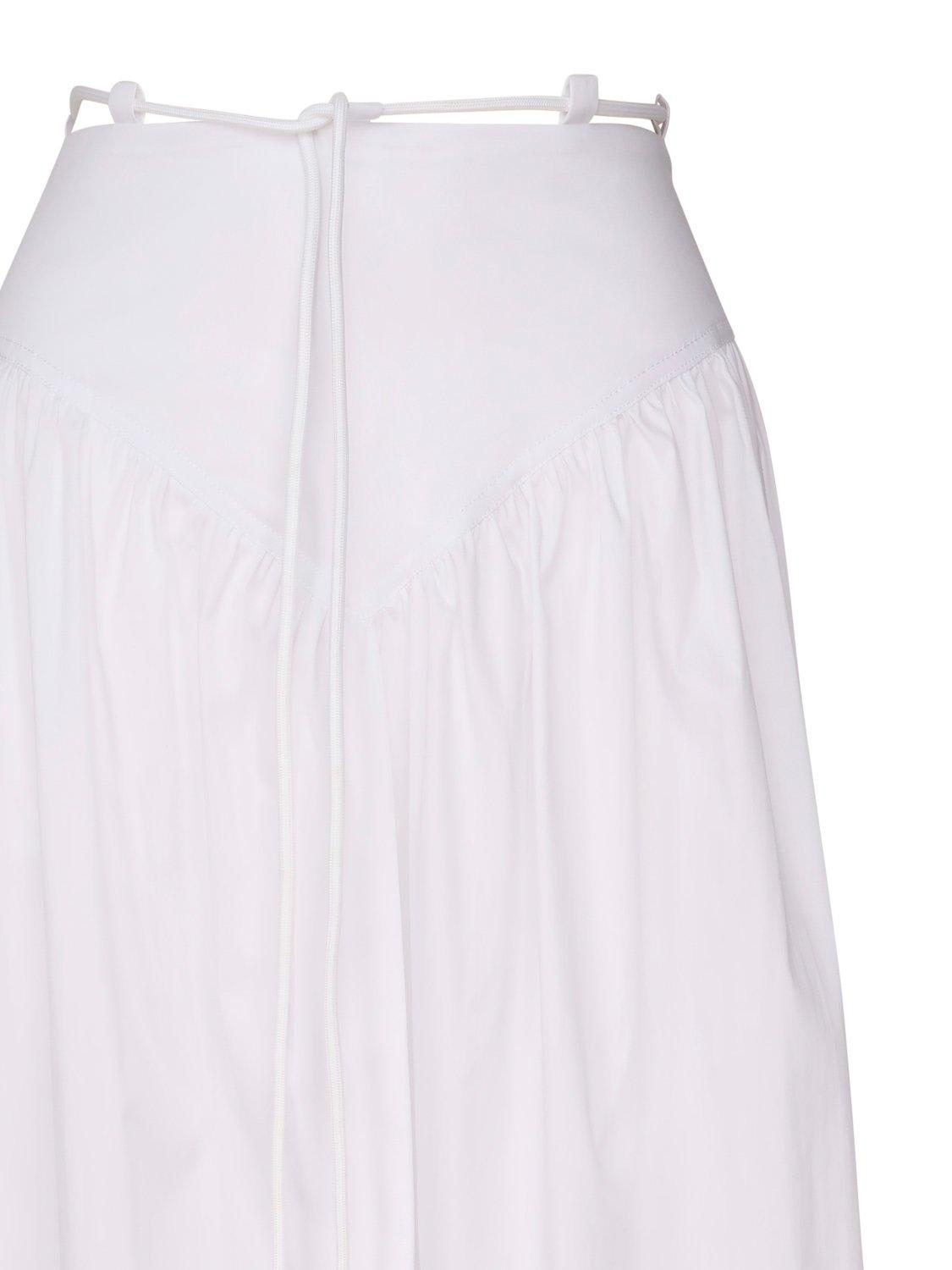 Shop Pinko Grinch Drawstring A-line Midi Skirt In White