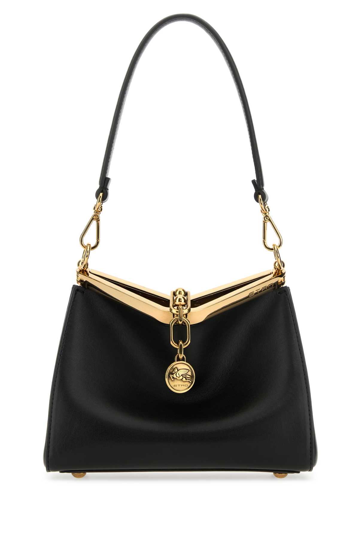 Etro Black Leather Mini Vela Handbag In N0000