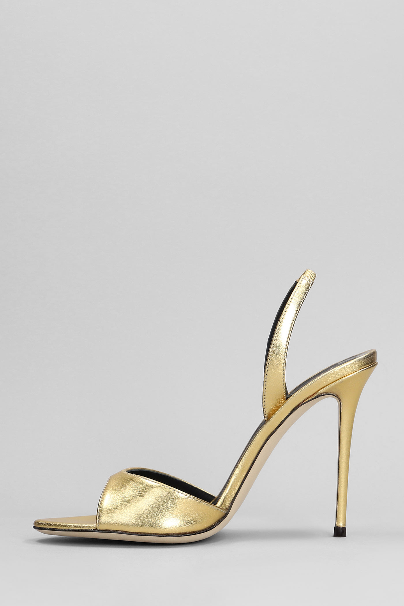Shop Giuseppe Zanotti Sandals In Gold Leather