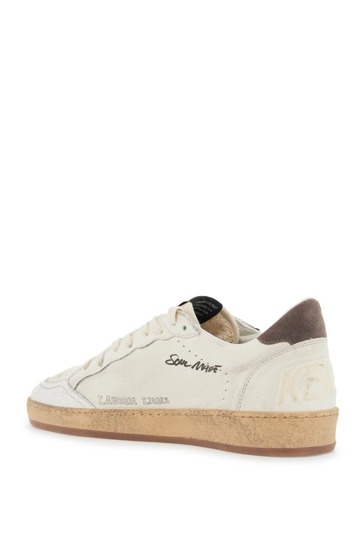 Shop Golden Goose Leather Ball Star Sneakers In In White/cinder (white)