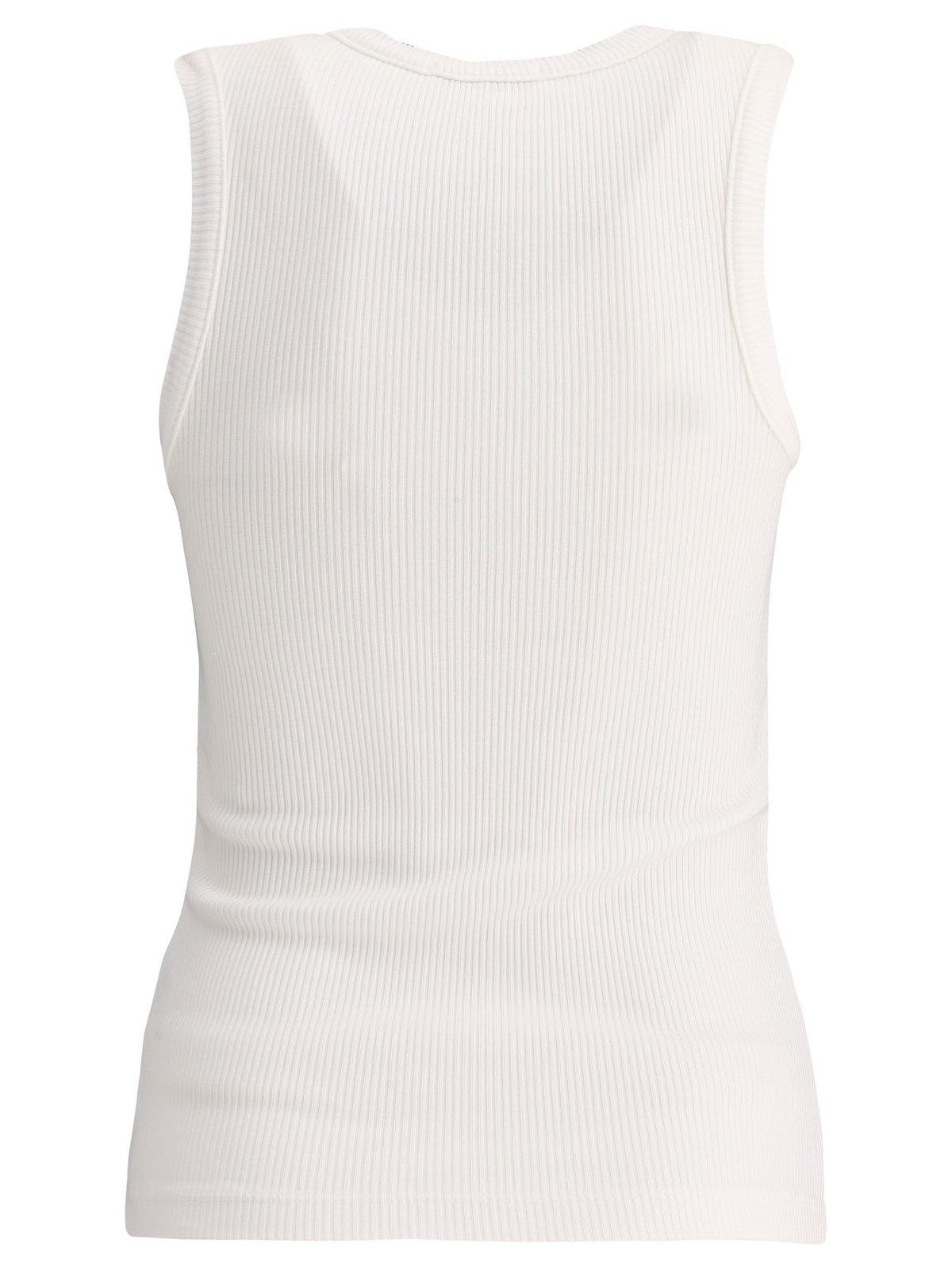 Shop Agolde Sleeveless Straight Hem Tank Top In White