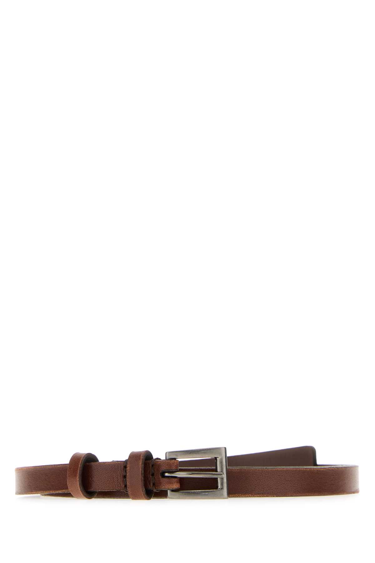 Prada Brown Leather Belt In Brown