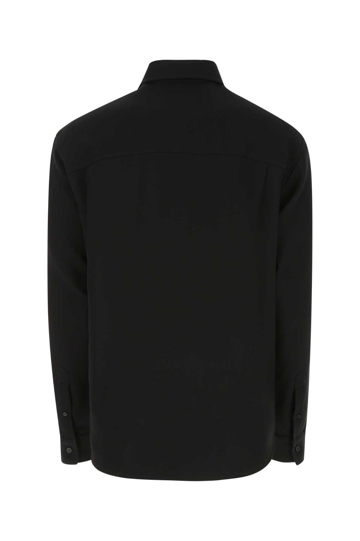 Shop Balenciaga Black Wool Blend Shirt In 1000