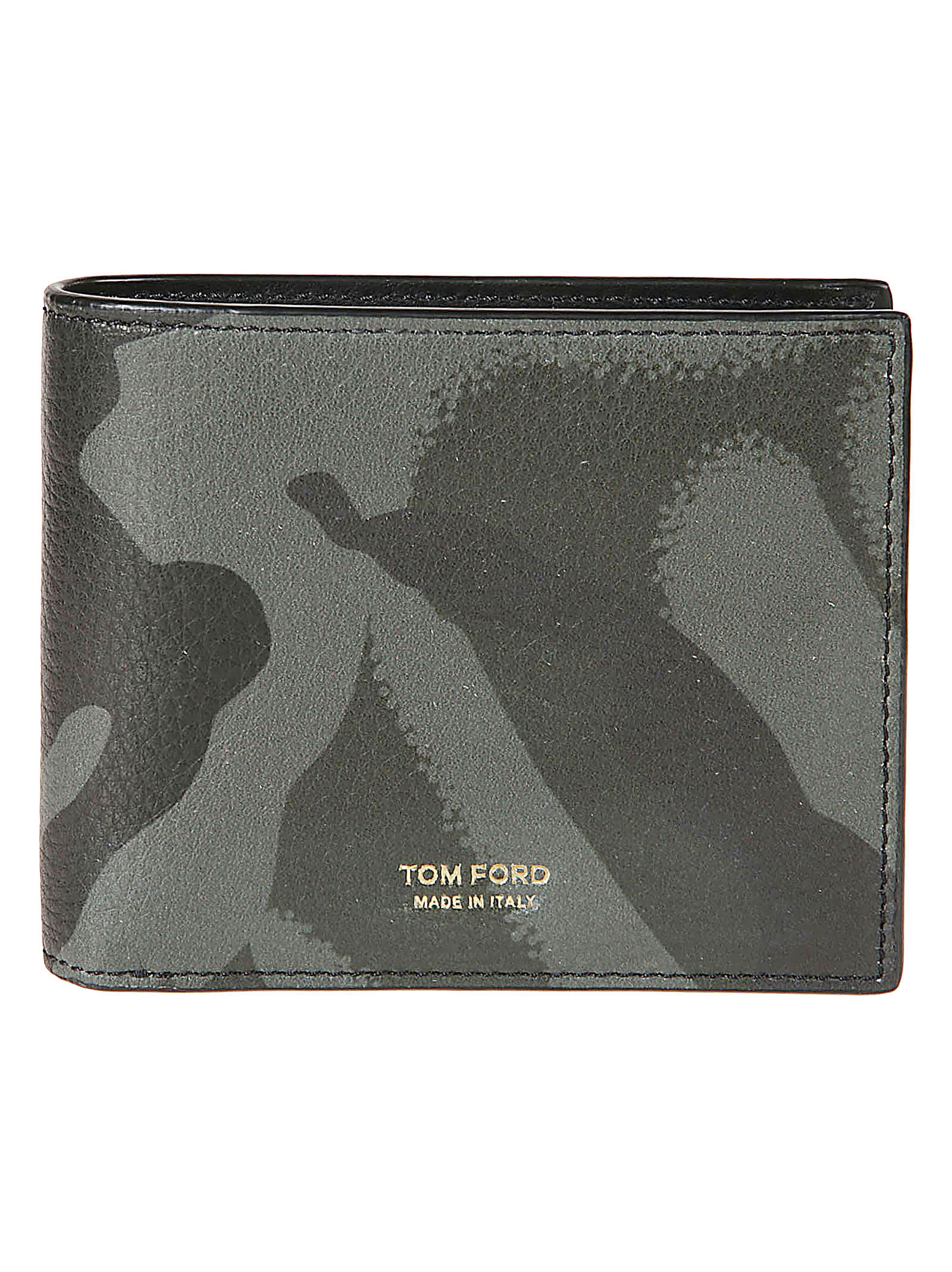 Shop Tom Ford Camouflage Bill-fold Wallet In Dark Olive