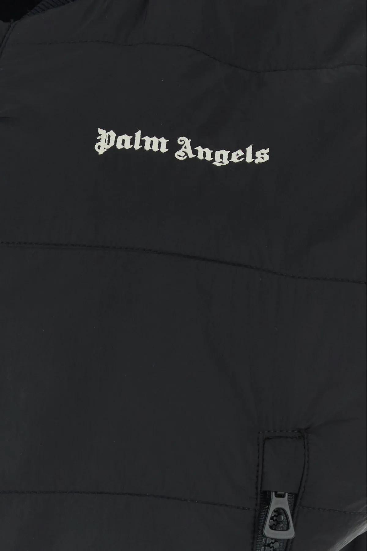 Shop Palm Angels Black Nylon Vest