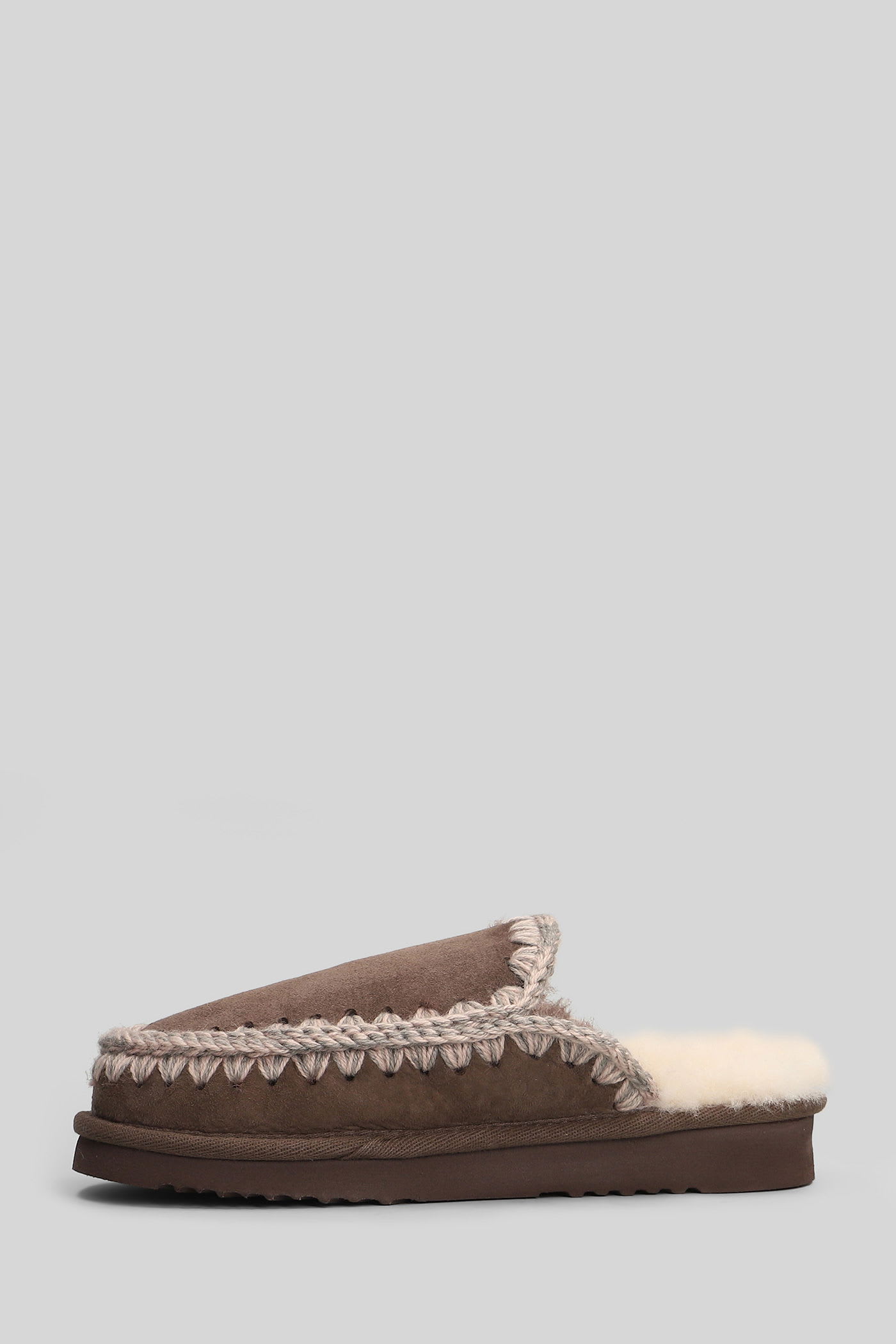 Mou Eskimo Slipper Slipper-mule In Brown Suede In Neutral