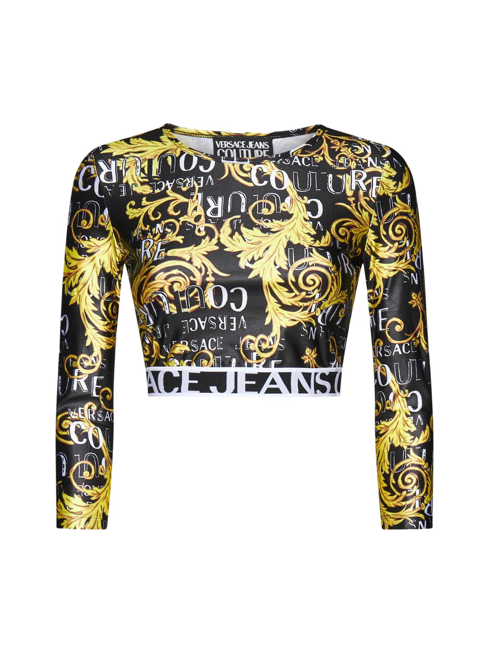 Versace Jeans Couture - Black & Gold Sketch Couture Long Sleeve T-Shirt