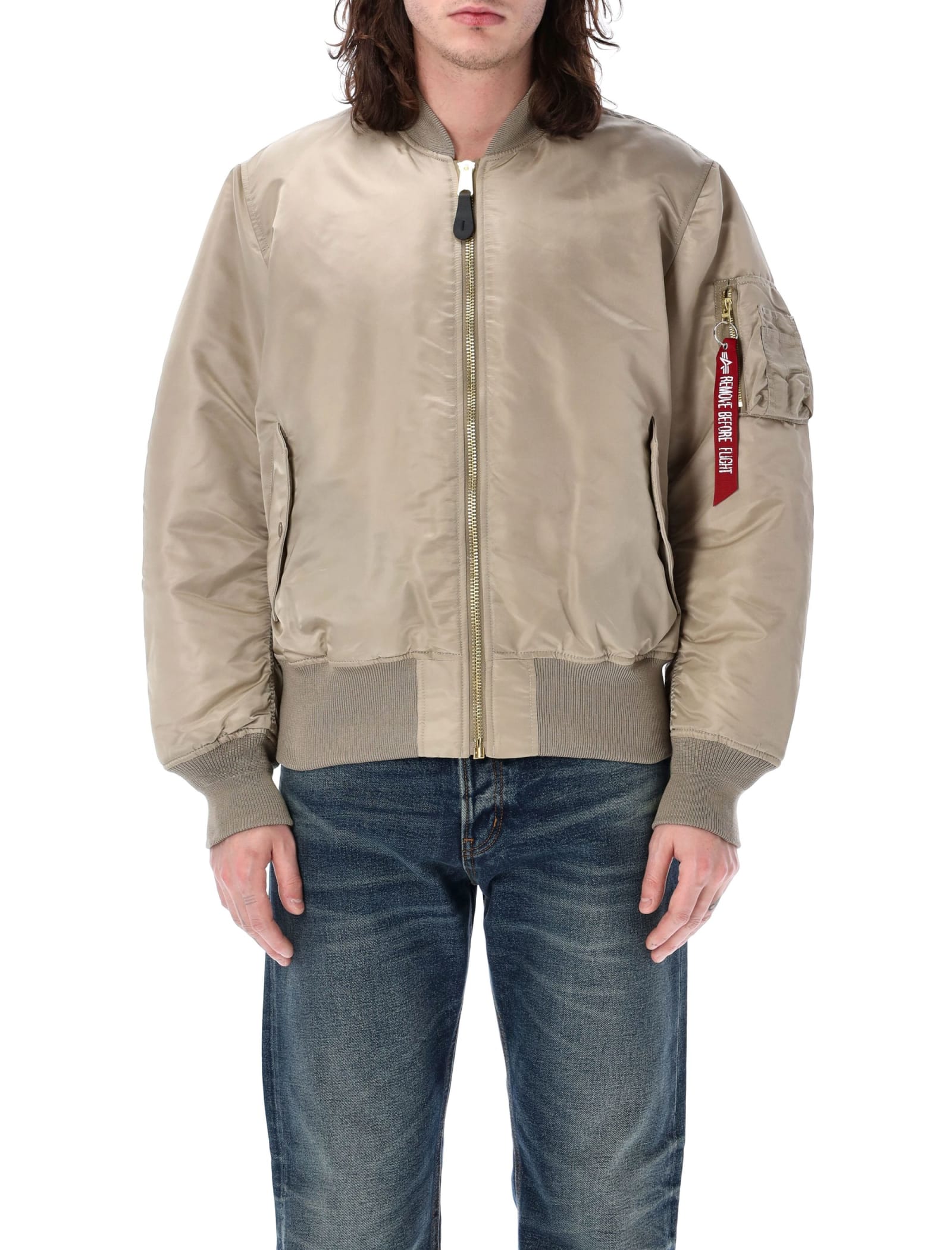 Shop Alpha Industries Ma-1 Reversible Bomber In Vint Sand