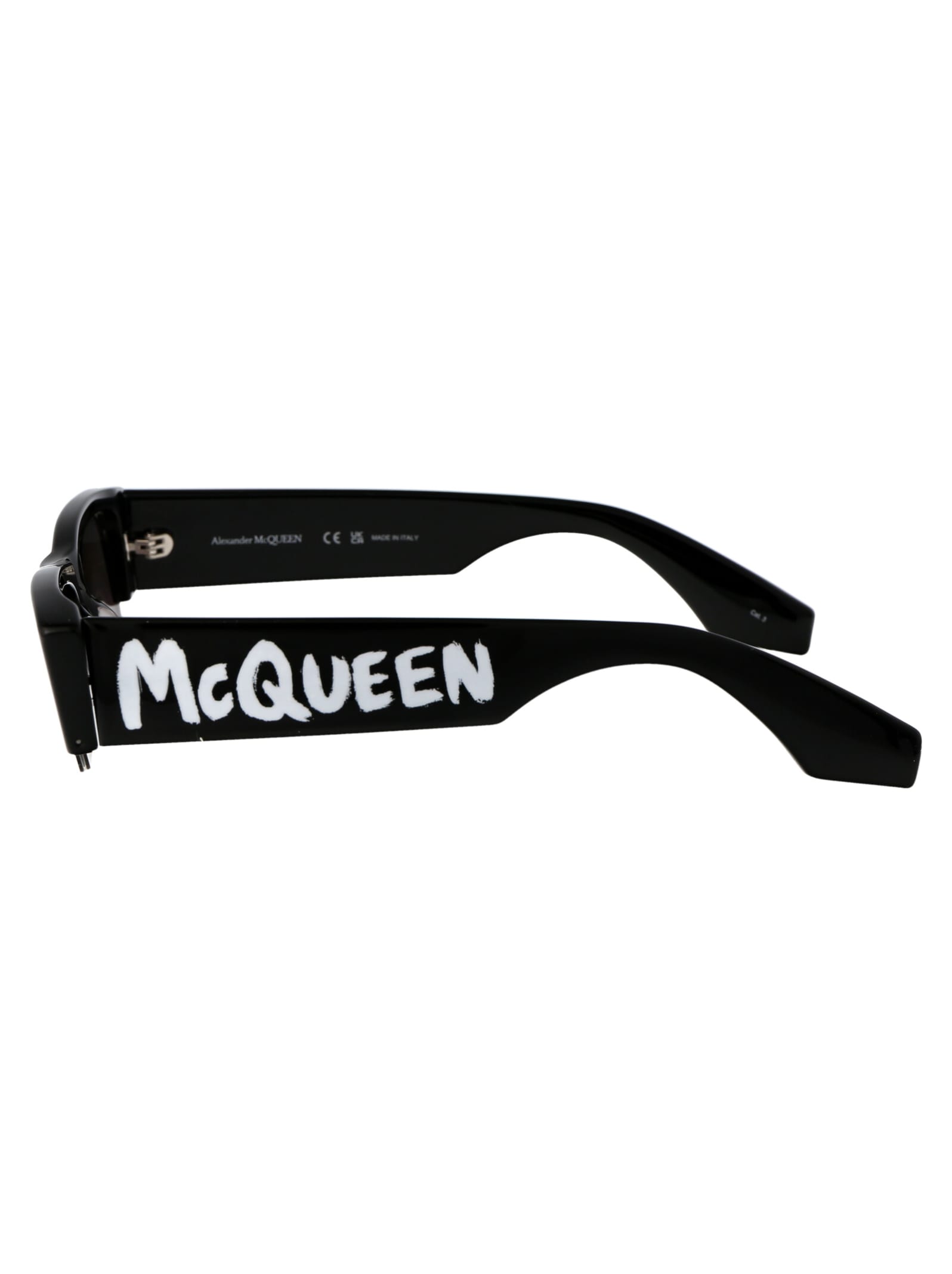 Shop Alexander Mcqueen Am0404s Sunglasses In 001 Black Black Grey