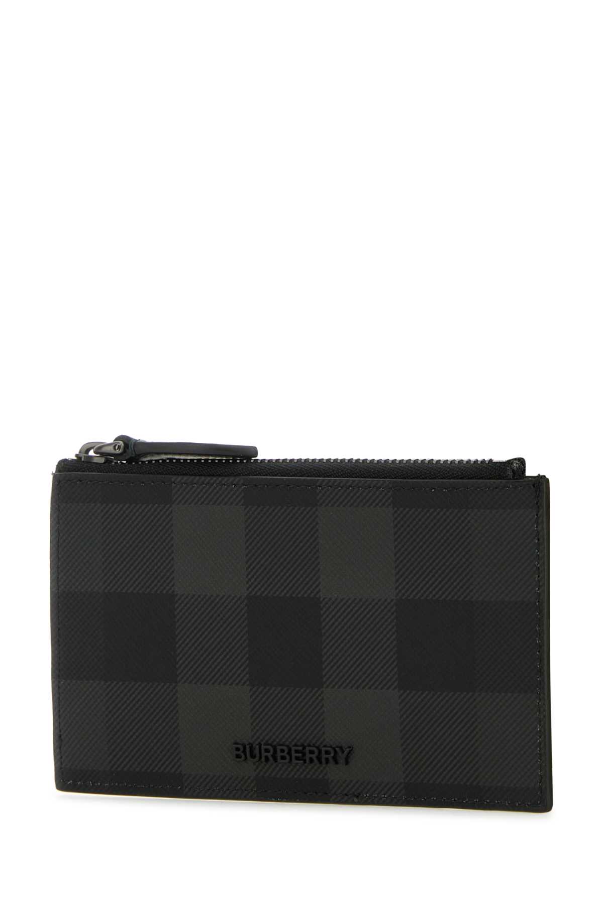 Shop Burberry Printed Canvas Card Holder In Charcoal