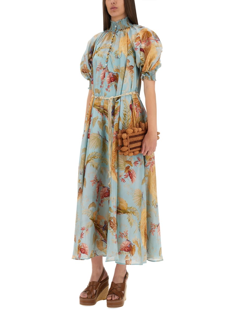 Zimmermann Women Aqua Palm Floral Habotai Silk Ascension Maxi Dress In Multi