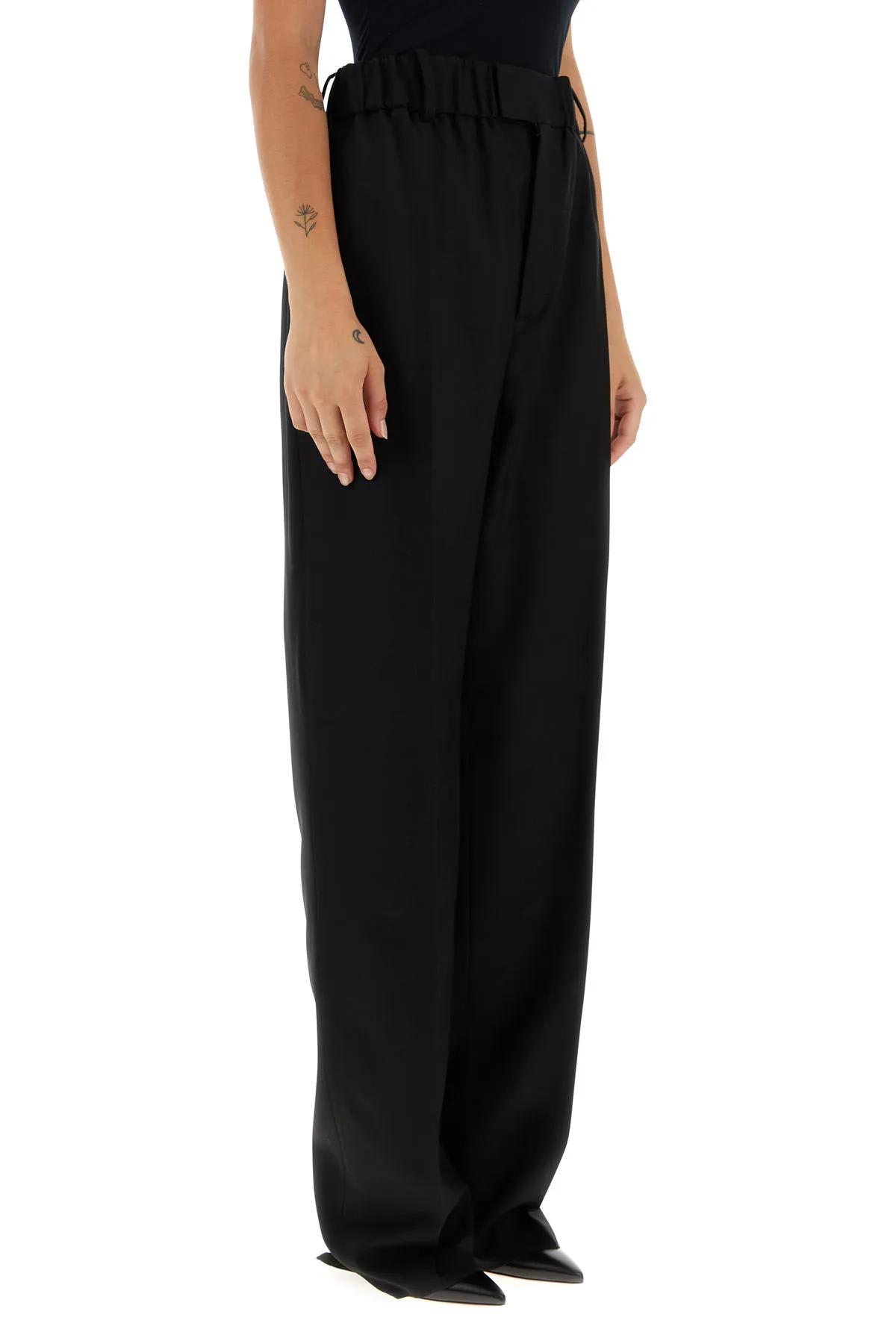 Bottega Veneta Black Wool Pants In Black