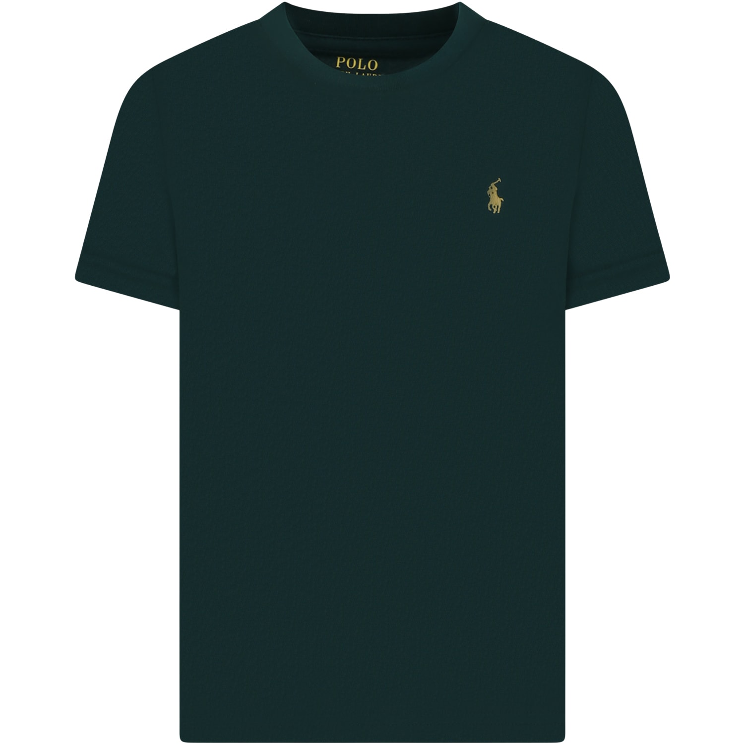 Ralph Lauren Kids' Green T-shirt For Boy With Logo