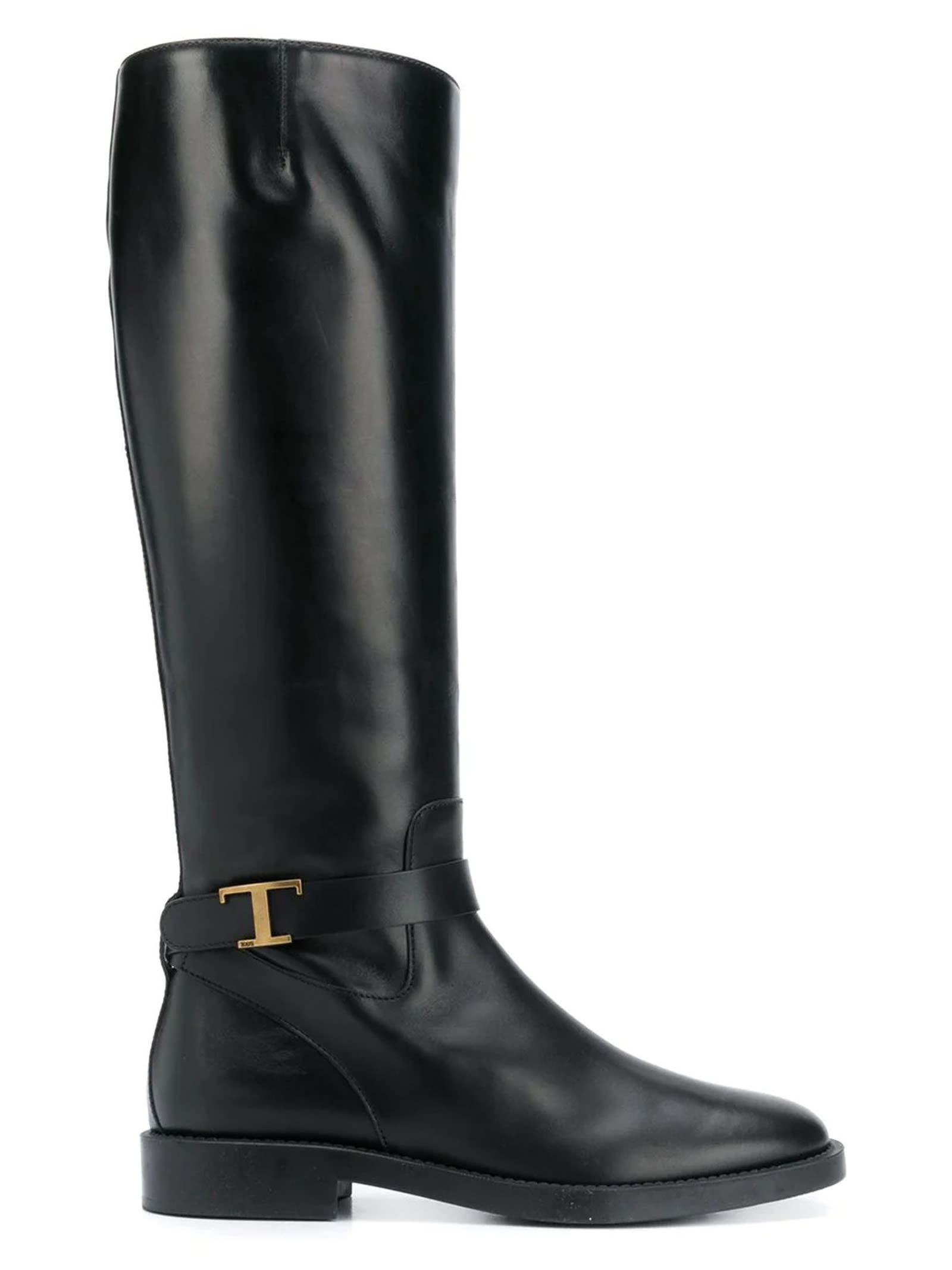 Tods Black Smooth Leather Boot