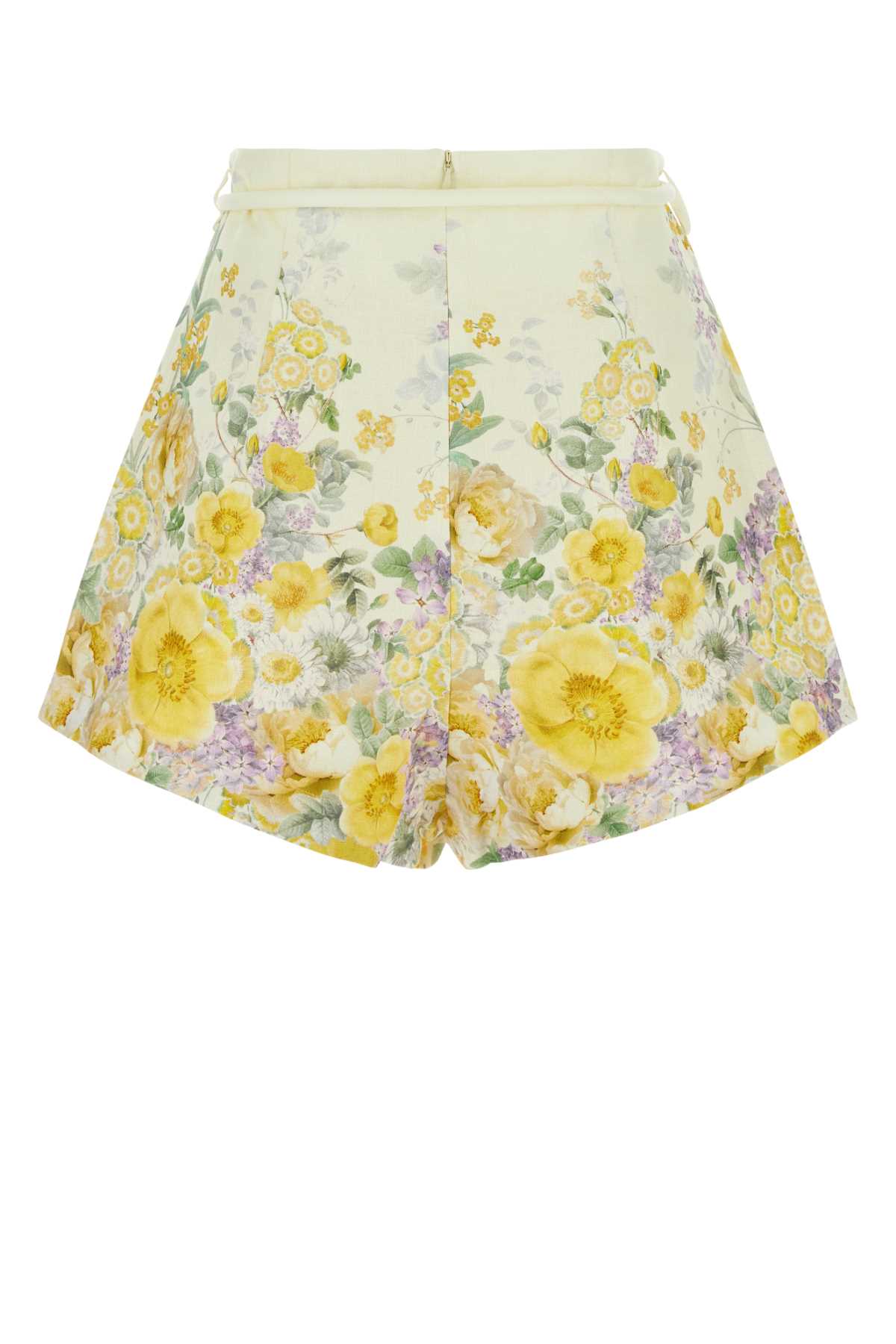 Shop Zimmermann Shorts In Lino Stampato In Citrusgardenprint