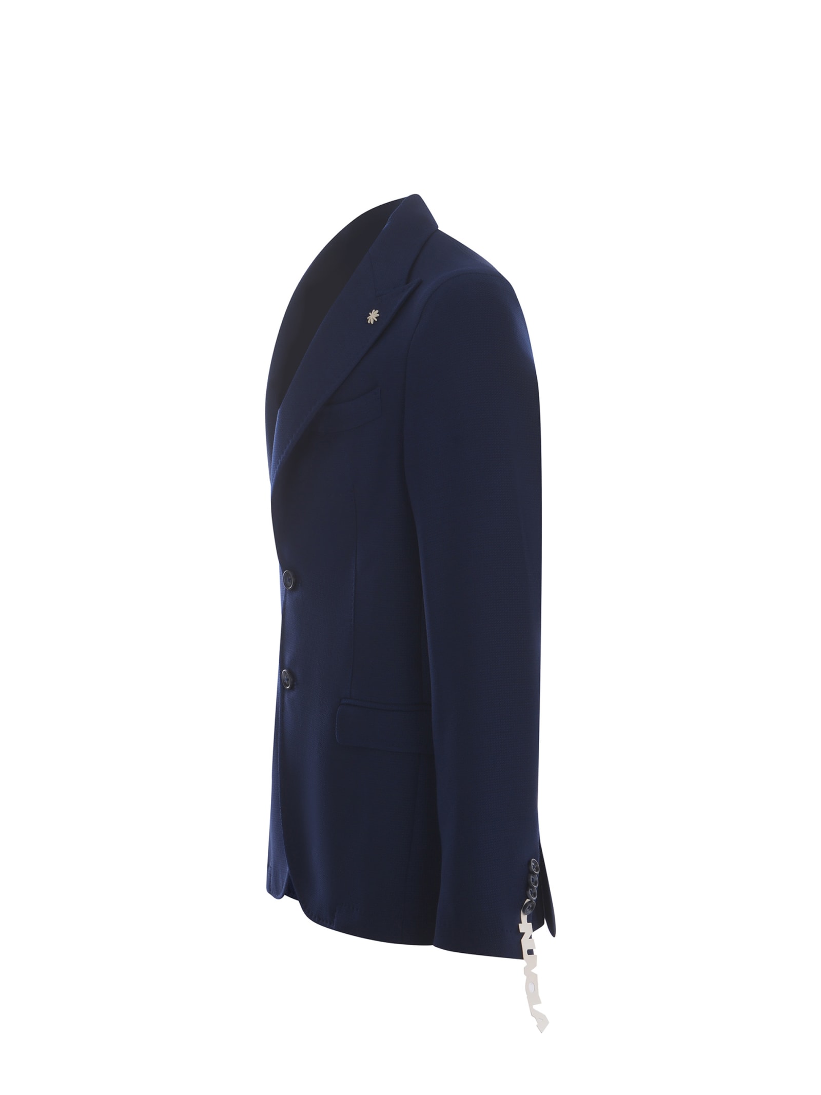 Shop Manuel Ritz Jacket  Made Of Fresh Wool In Blue